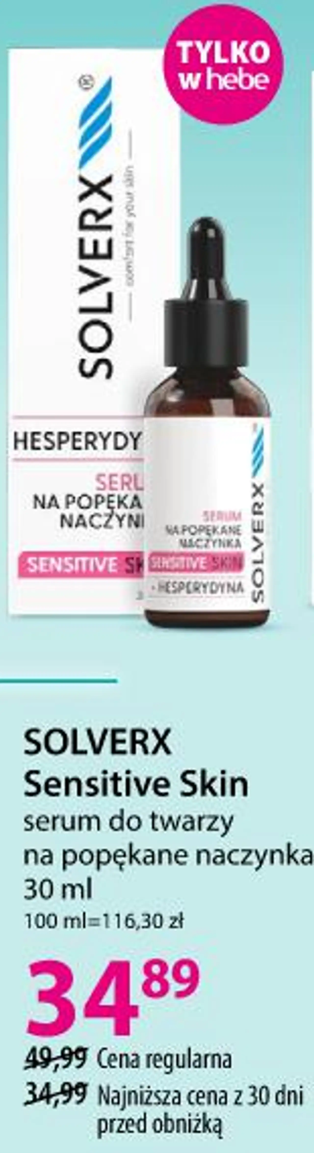SOLVERX Sensitive Skin serum do twarzy na popękane naczynka