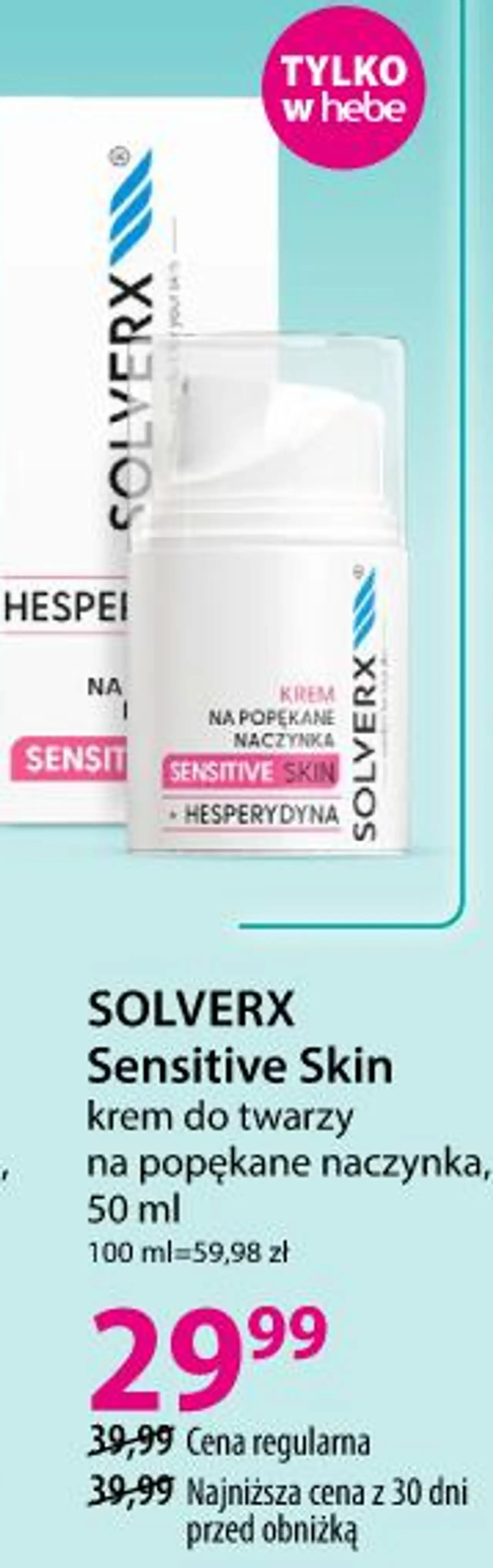 SOLVERX Sensitive Skin krem do twarzy na popękane naczynka