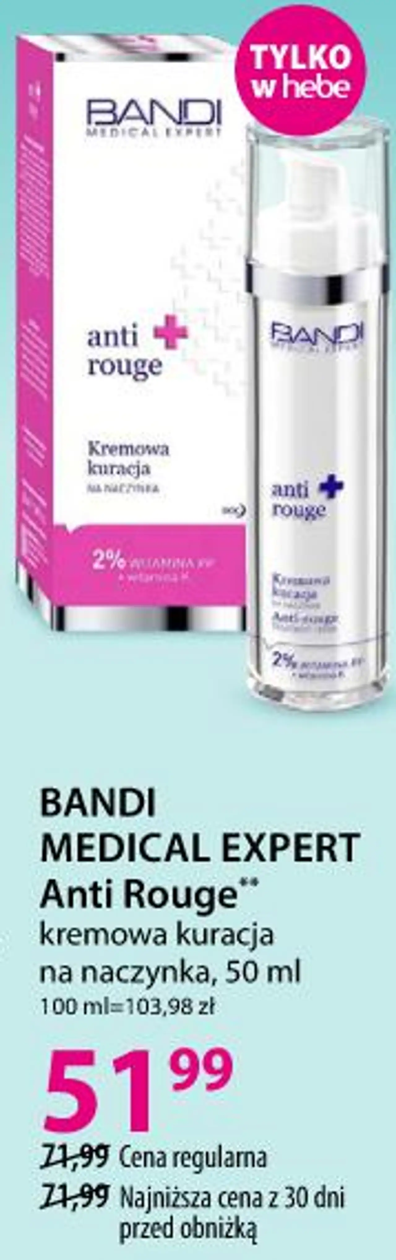 Bandi MEDICAL EXPERT Anti Rouge kremowa kuracja na naczynka