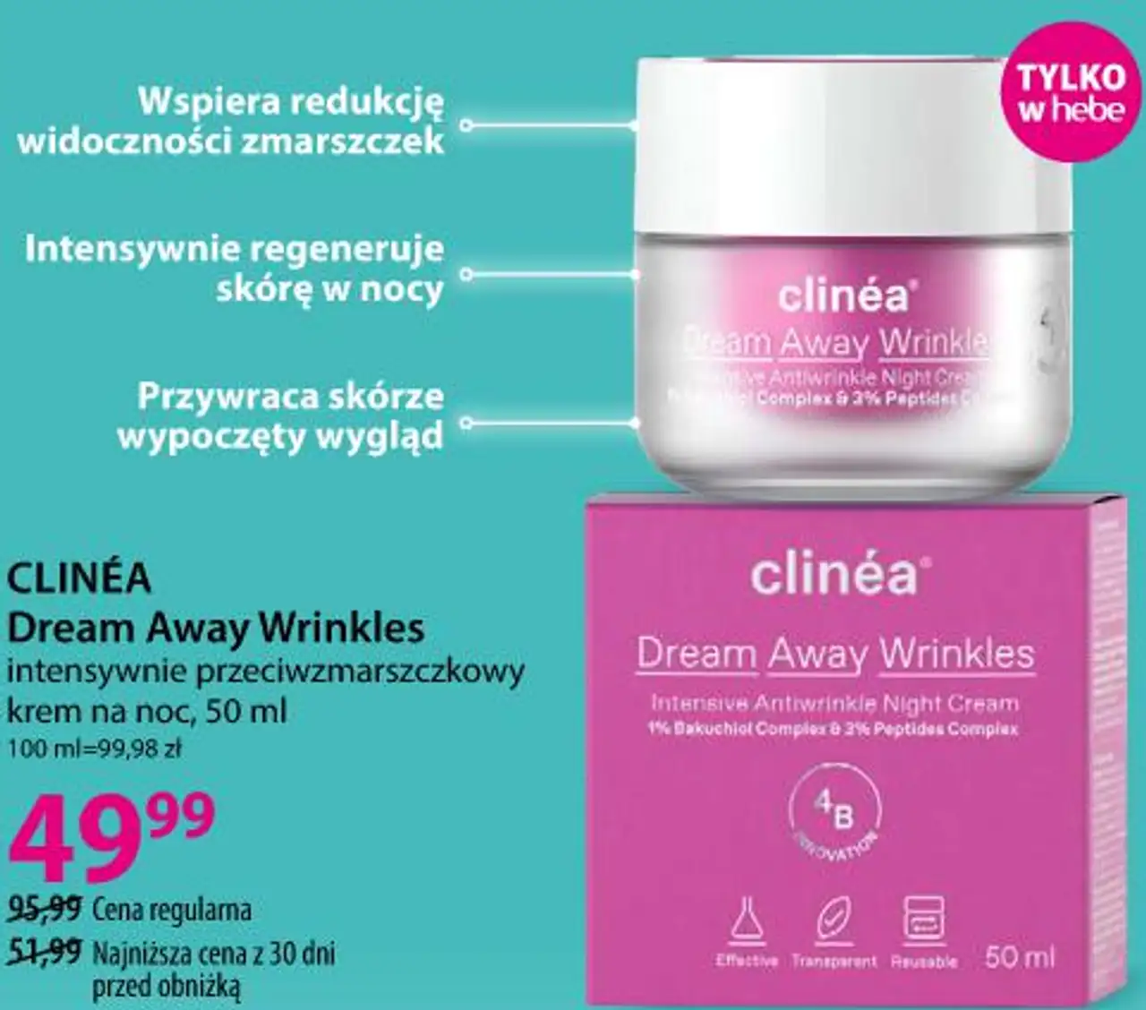 CLINÉA Dream Away Wrinkles intensywnie przeciwzmarszczkowy krem na noc