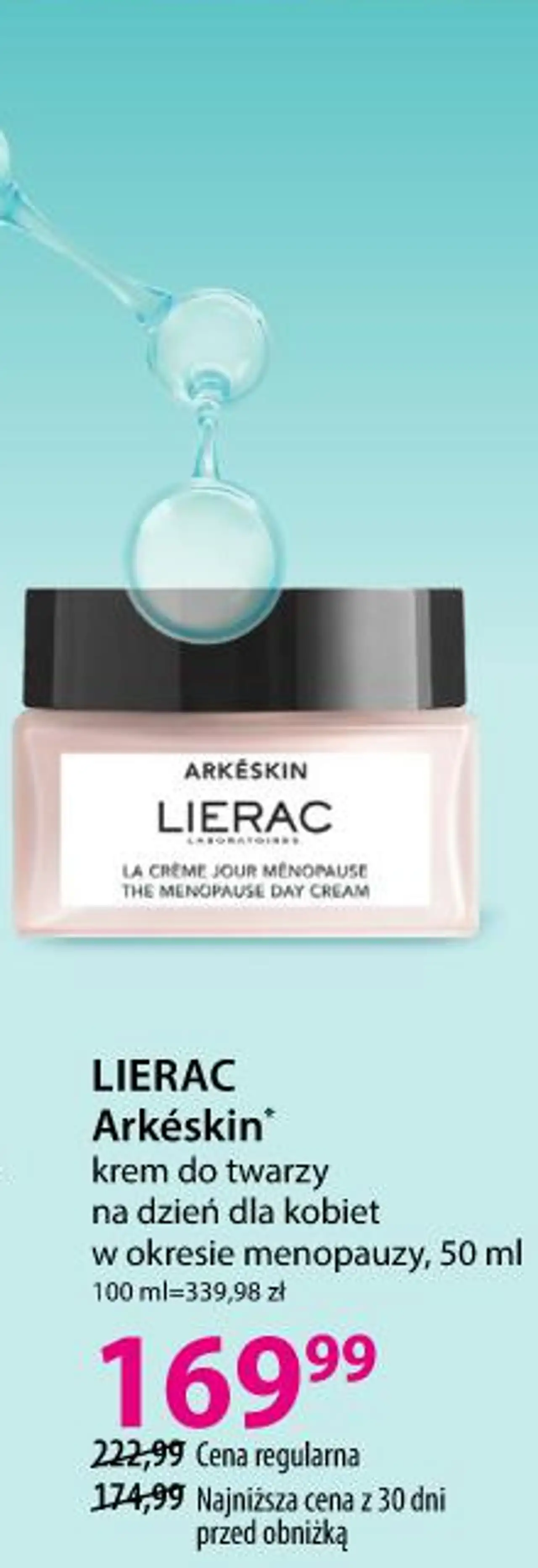 LIERAC Arkéskin krem do twarzy na dzień dla kobiet w okresie menopauzy
