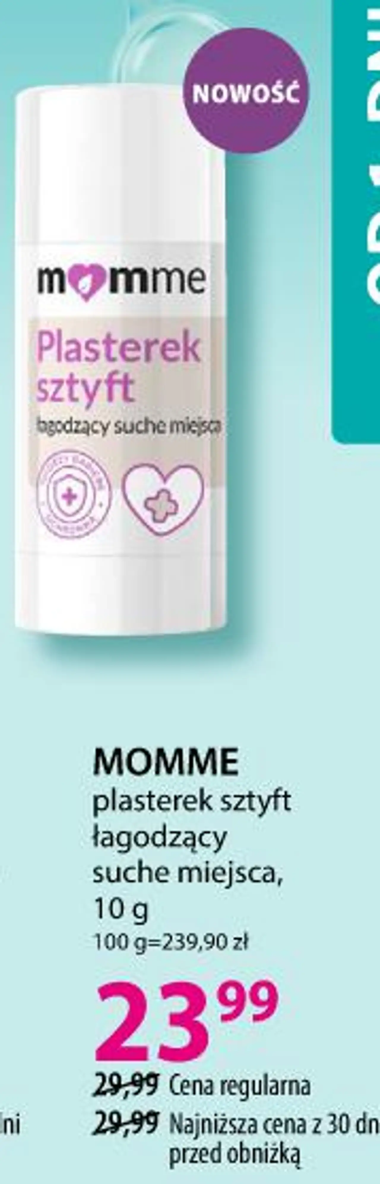 MOMME plasterek sztyft łagodzący suche miejsca, 10 g