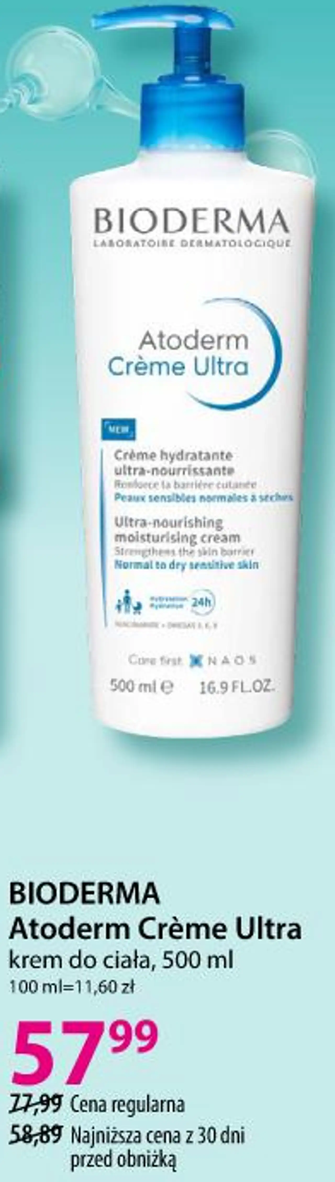 BIODERMA Atoderm Crème Ultra krem do ciała, 500 ml