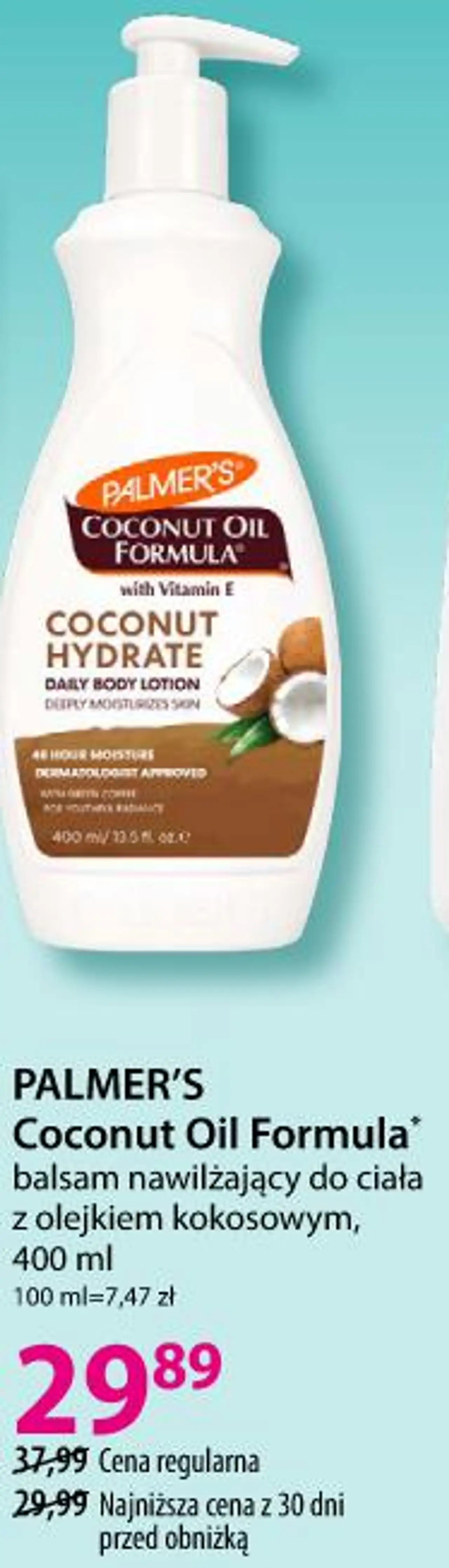 PALMER'S Coconut Oil Formula* balsam nawilżający do ciała z olejkiem kokosowym, 400 ml
