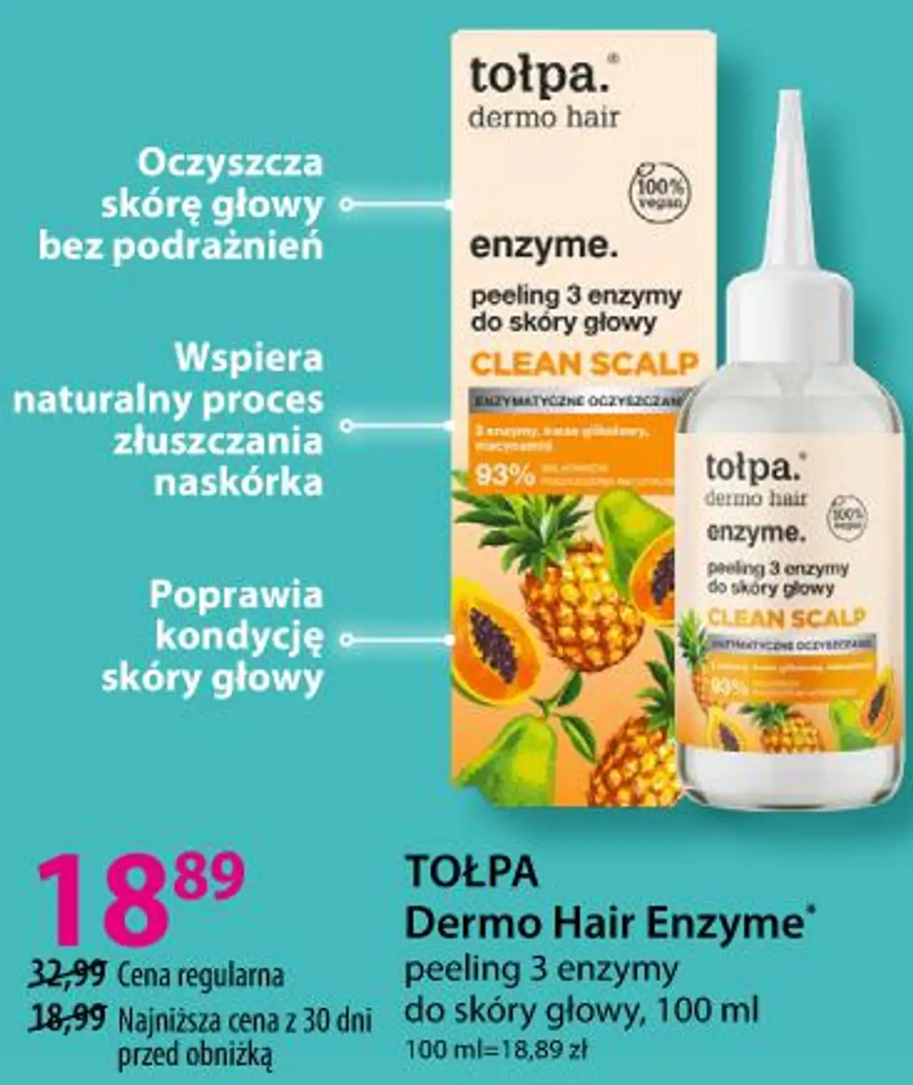 TOŁPA Dermo Hair Enzyme peeling 3 enzymy do skóry głowy