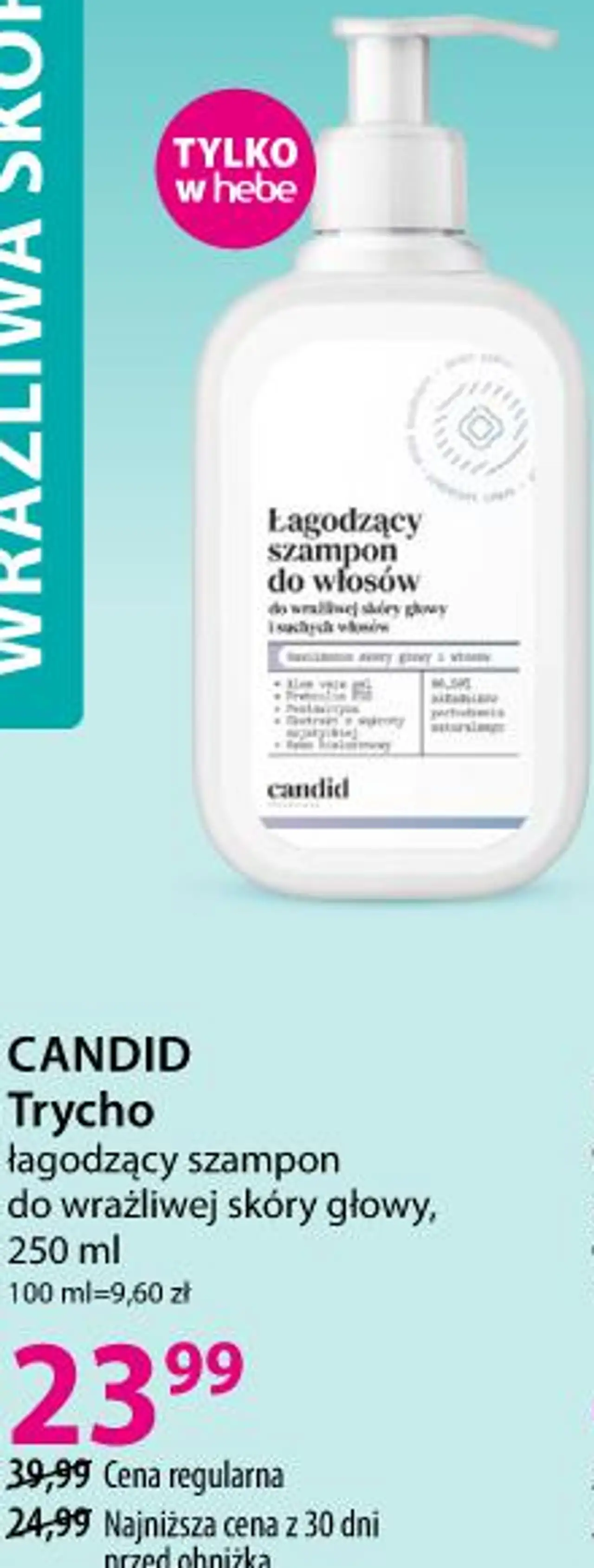 CANDID Trycho łagodzący szampon do wrażliwej skóry głowy