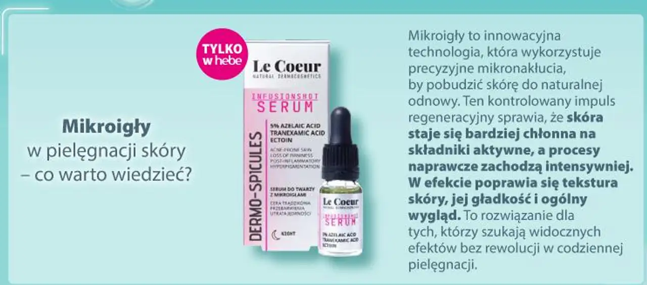 Le Coeur Dermo-Spicules Infusionshot Serum do twarzy z mikroigłami