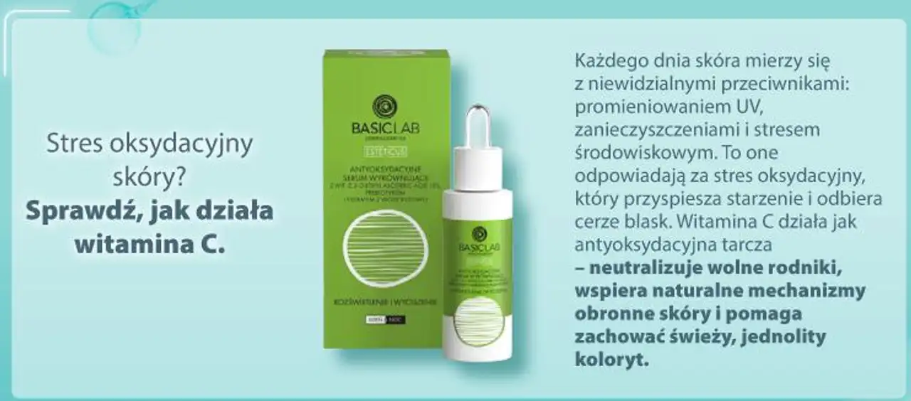 BasicLab Esteticus Antyoksydacyjne serum wyrównujące