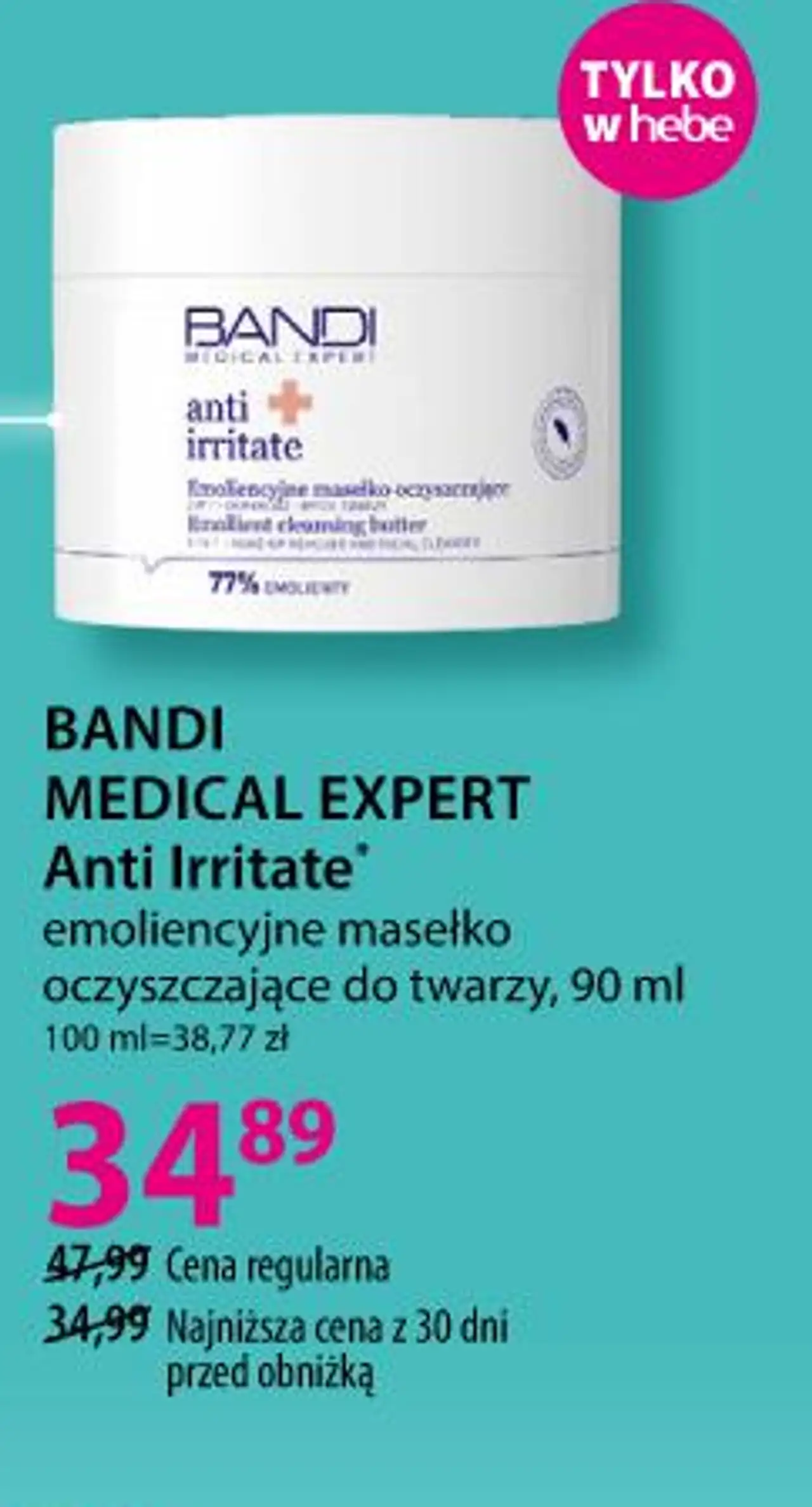 Bandi Medical Expert Anti Irritate emulsyjne masełko oczyszczające do twarzy