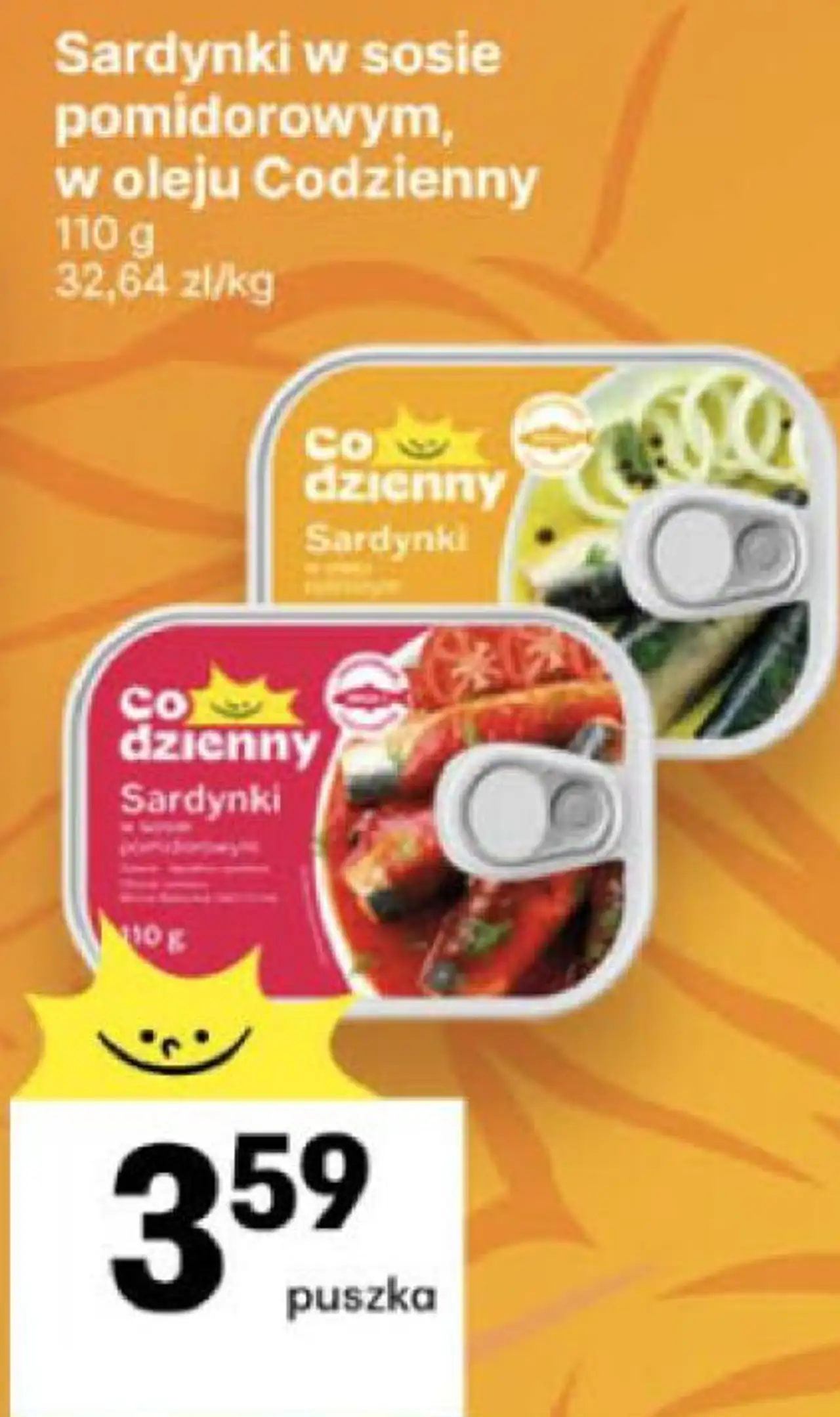 Sardynki w sosie pomidorowym, w oleju Codzienny