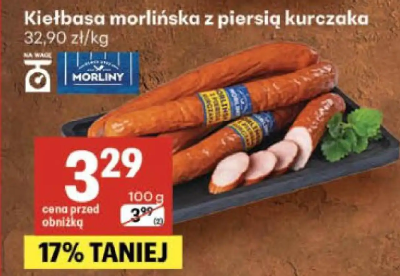 Kiełbasa morlińska z piersią kurczaka Morliny