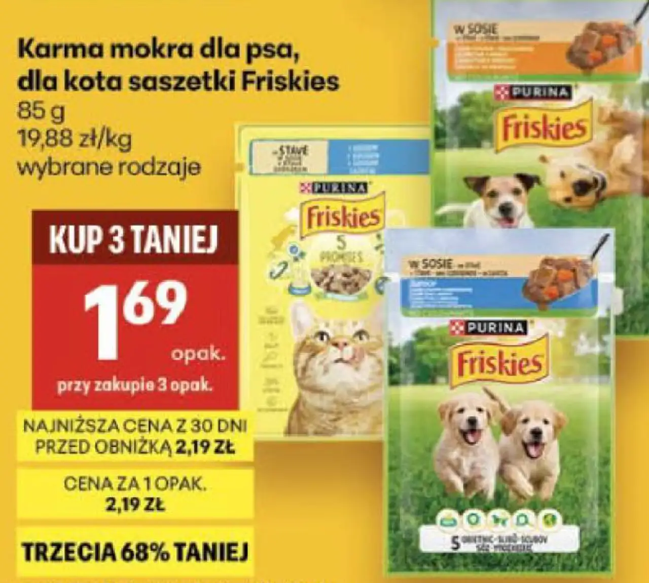 Karma mokra dla psa, dla kota saszetki Friskies