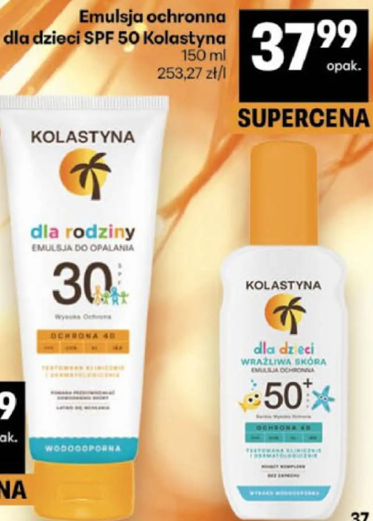 Emulsja ochronna dla dzieci SPF 50 Kolastyna