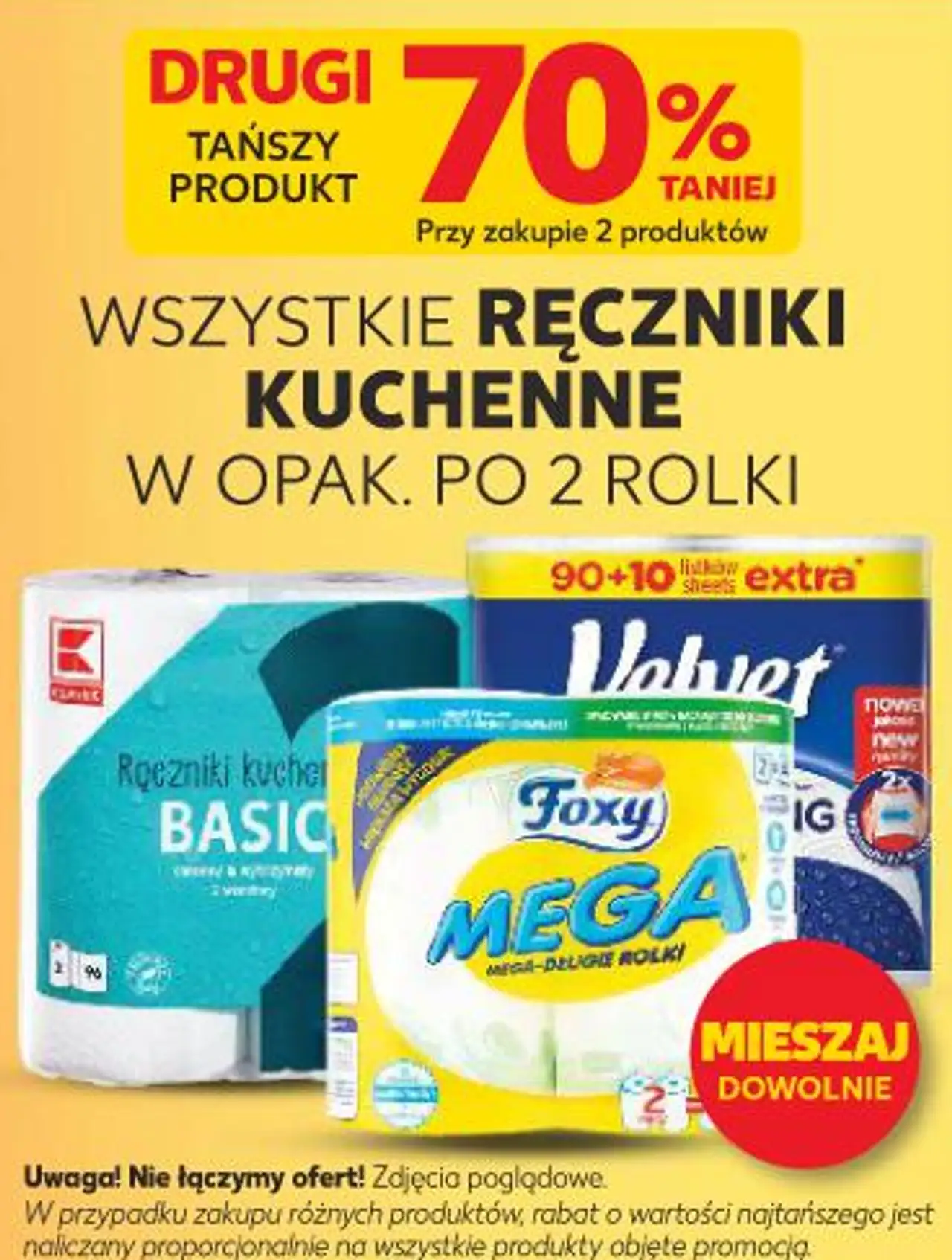 Velvet, Foxy, Basic Wszystkie ręczniki kuchenne w opak. po 2 rolki