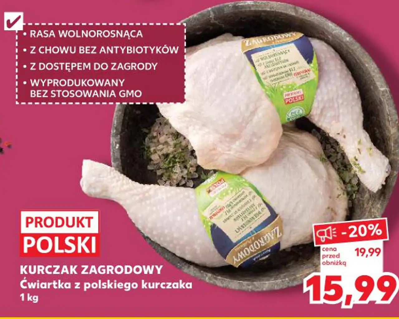 Kurczak zagrodowy ćwiartka z polskiego kurczaka
