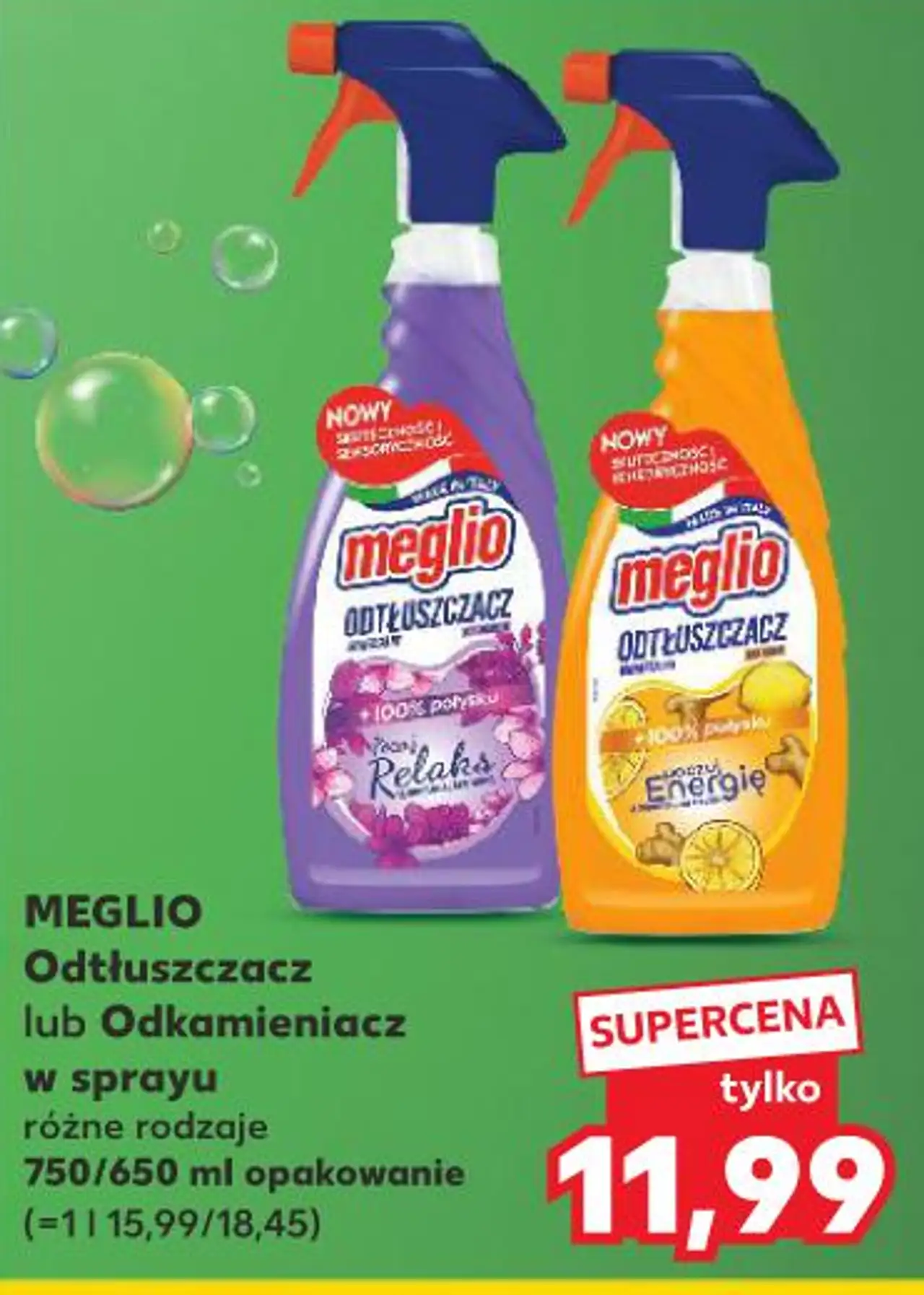 MEGLIO Odtłuszczacz lub Odkamieniacz w sprayu