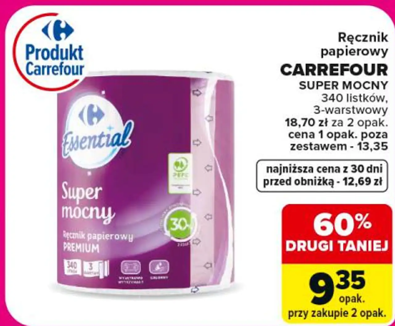 Carrefour Ręcznik papierowy Super Mocny