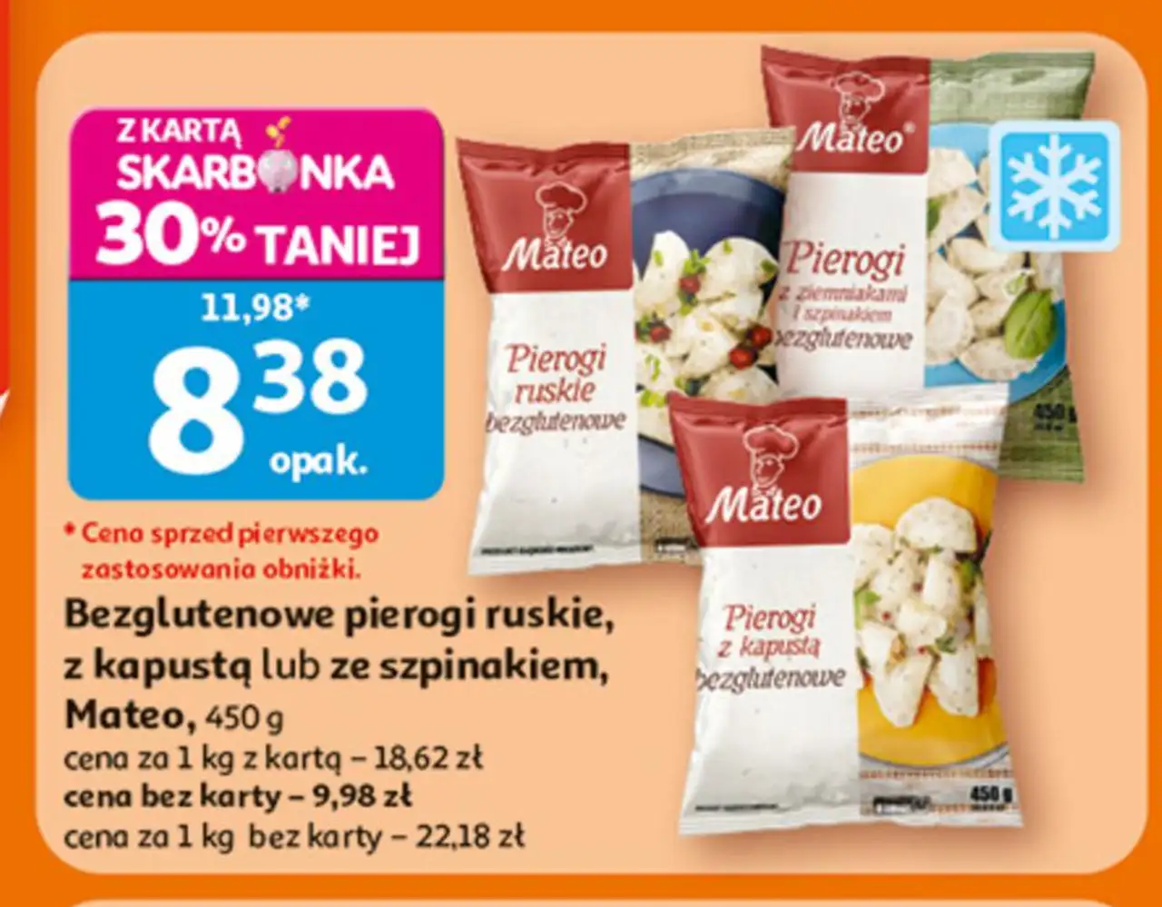 Mateo Bezglutenowe pierogi ruskie, z kapustą lub ze szpinakiem