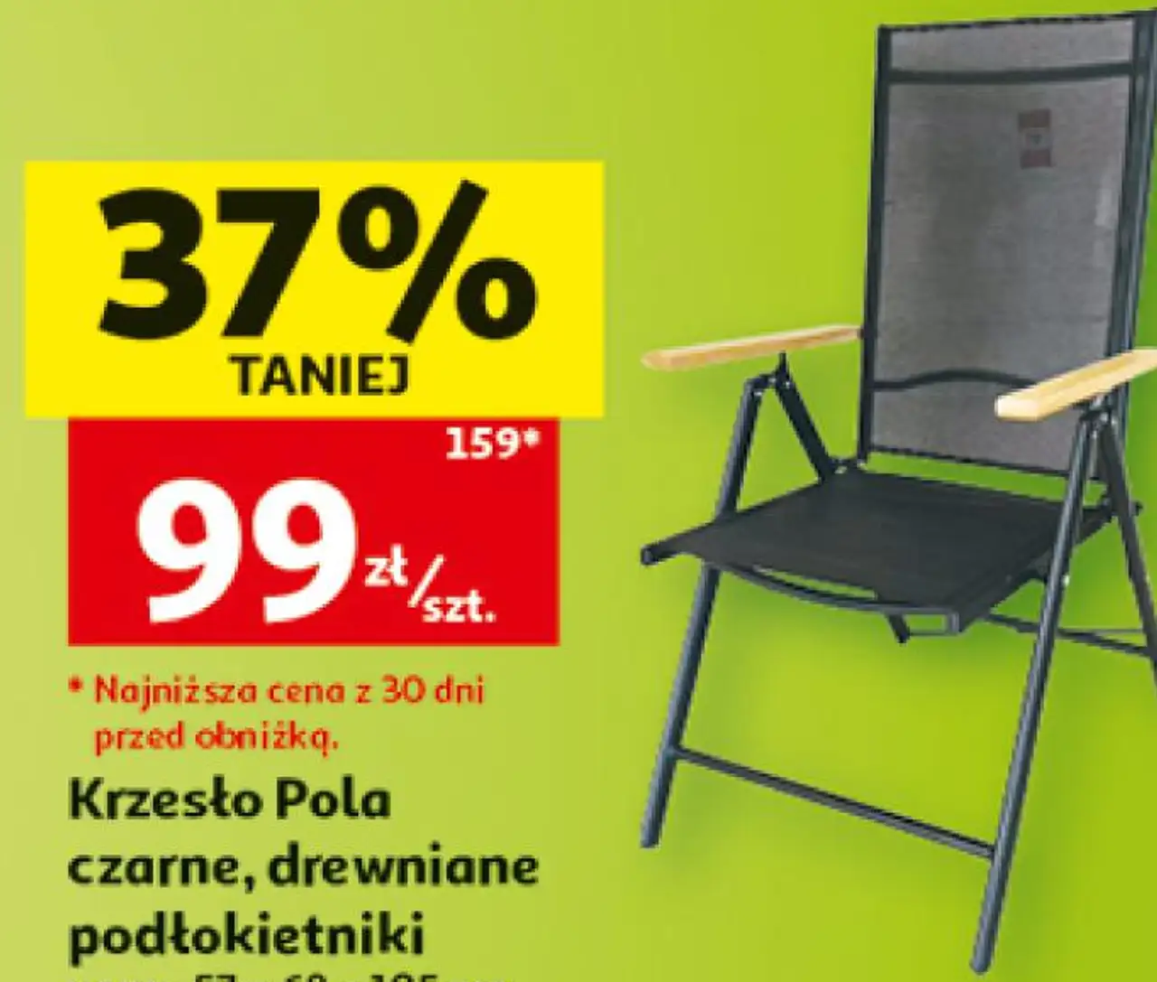 Krzesło Pola czarne, drewniane podłokietniki