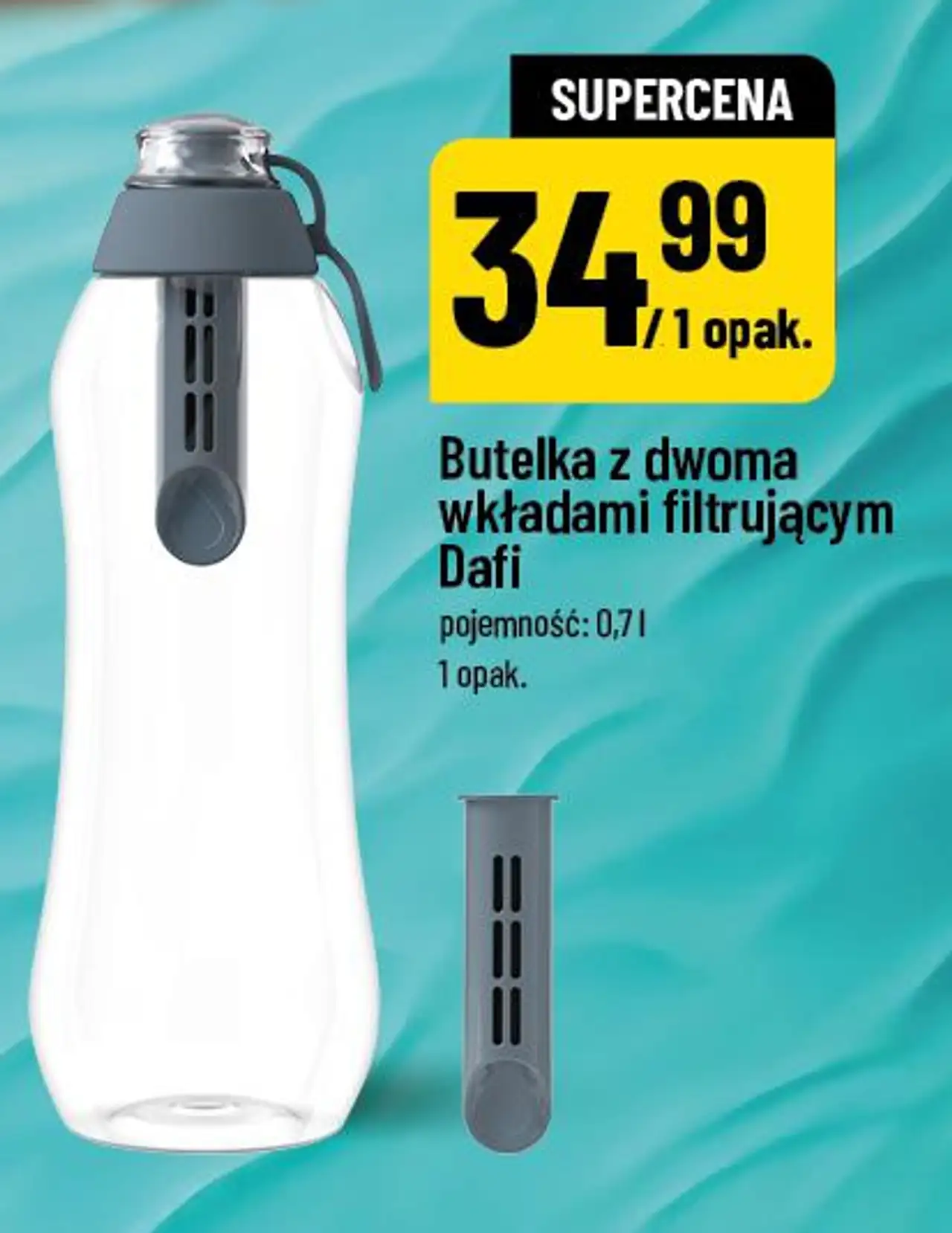 Butelka z dwoma wkładami filtrującymi Dafi