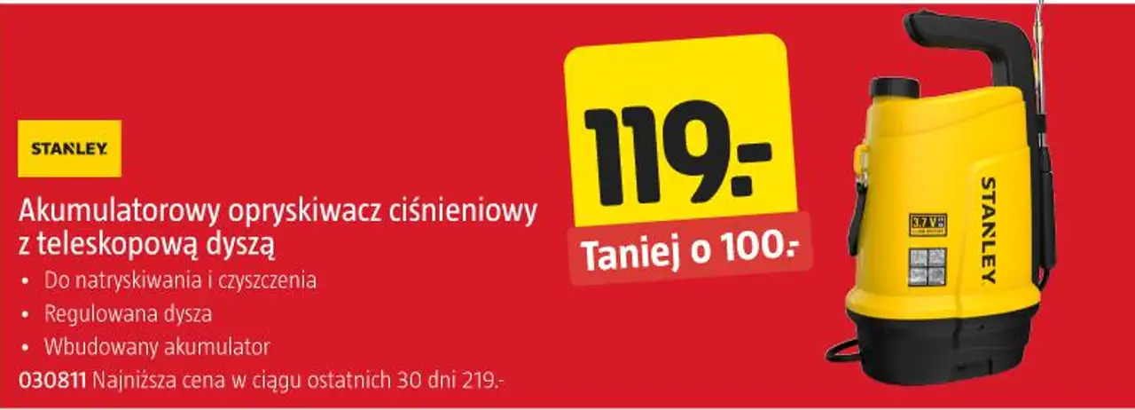 Stanley Akumulatorowy opryskiwacz ciśnieniowy z teleskopową dyszą