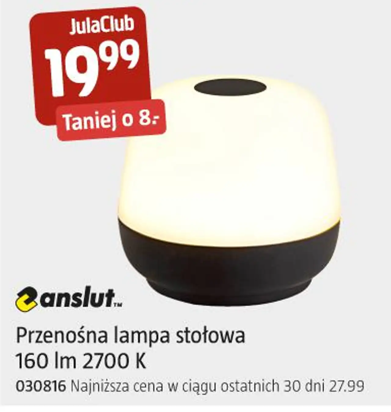 Przenośna lampa stołowa Anslut 160 lm 2700 K