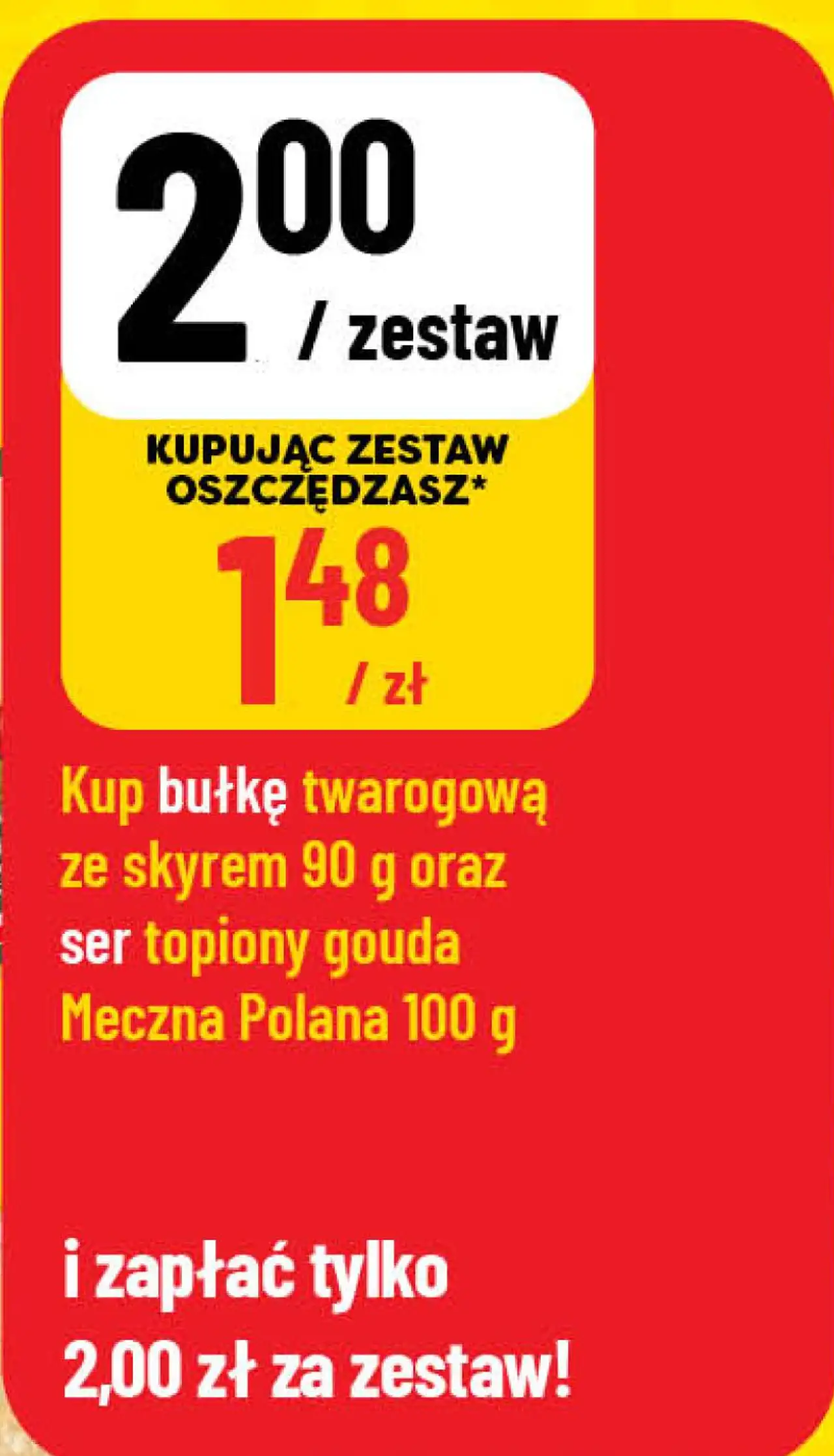 Kup bułkę twarogową ze skyrem 90 g oraz ser topiony gouda Mleczna Polana 100 g