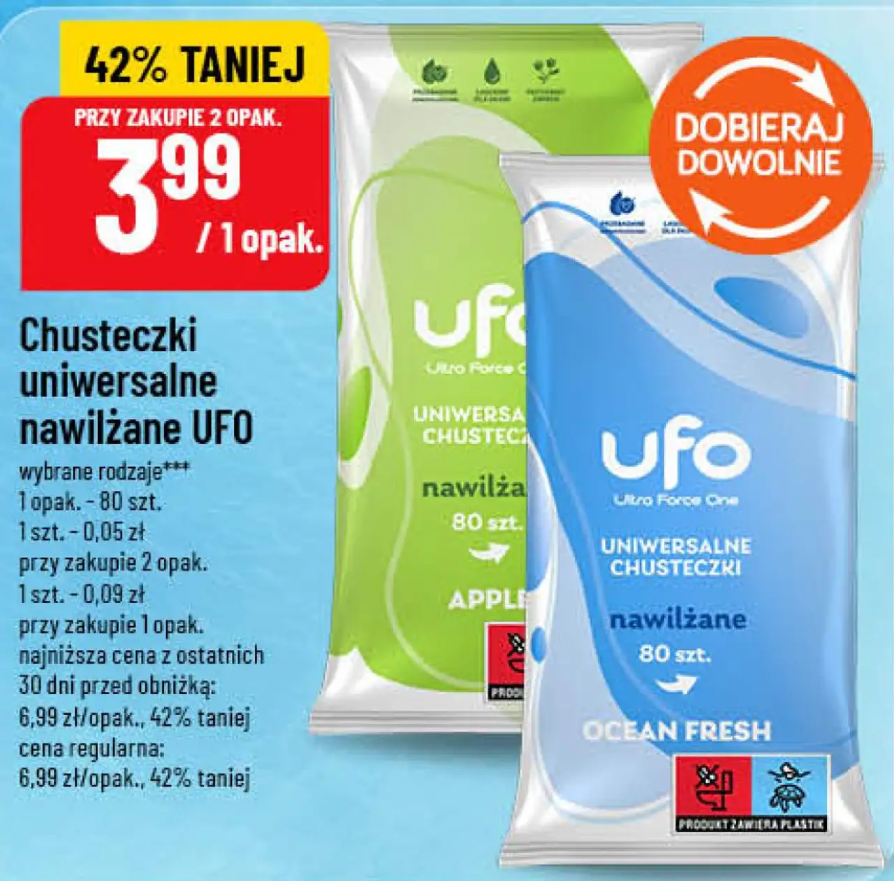 Chusteczki uniwersalne nawilżane UFO
