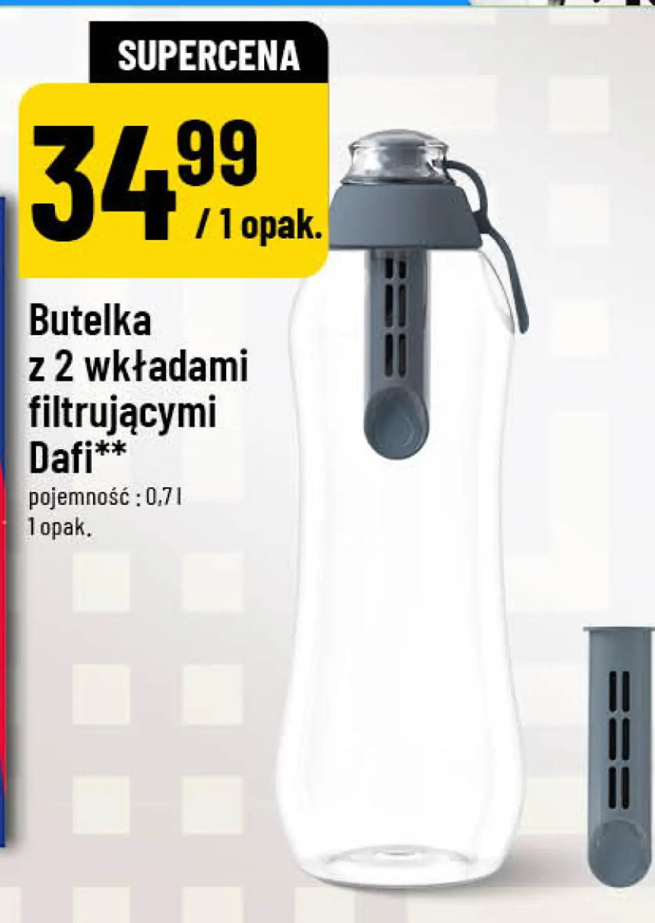 Butelka z 2 wkładami filtrującymi Dafi