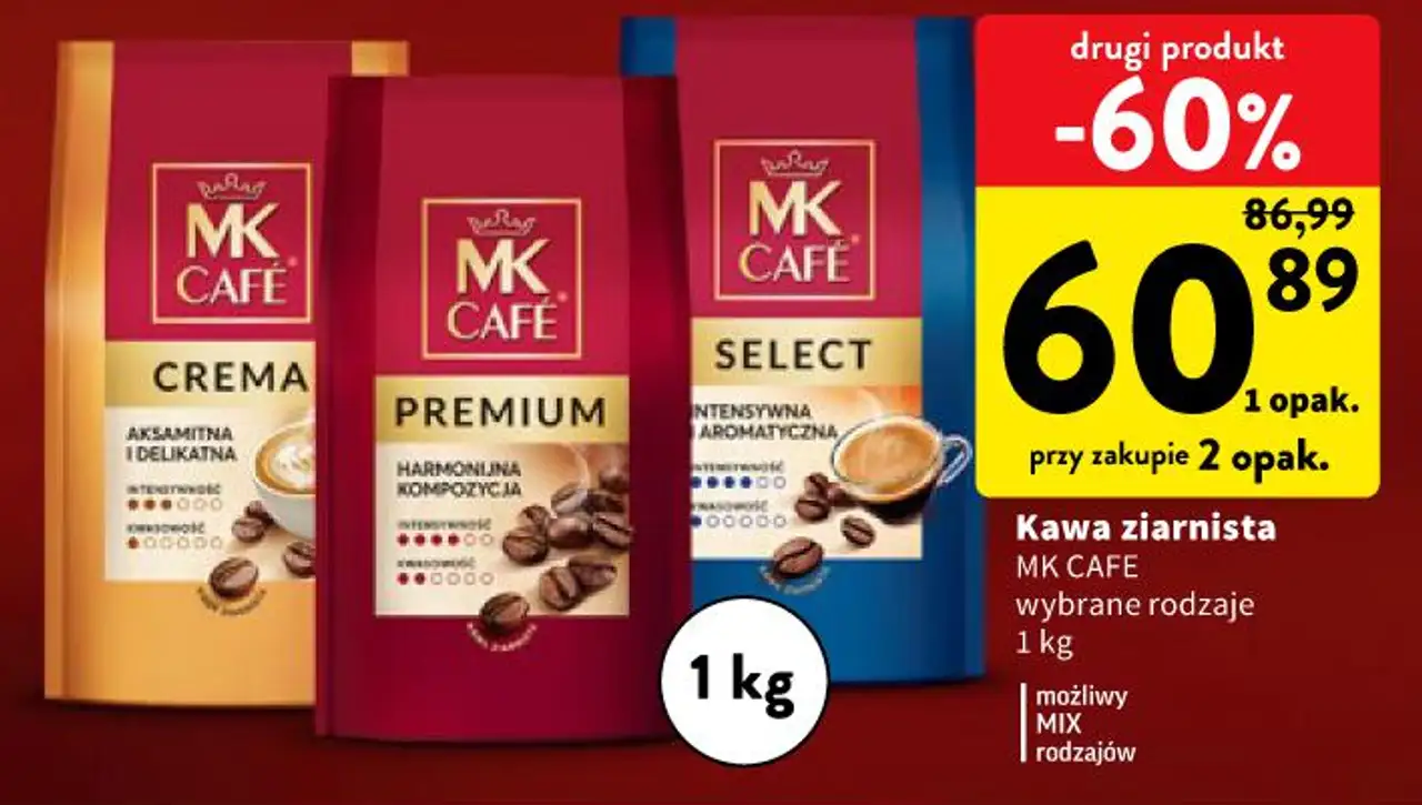 Kawa ziarnista MK CAFE wybrane rodzaje