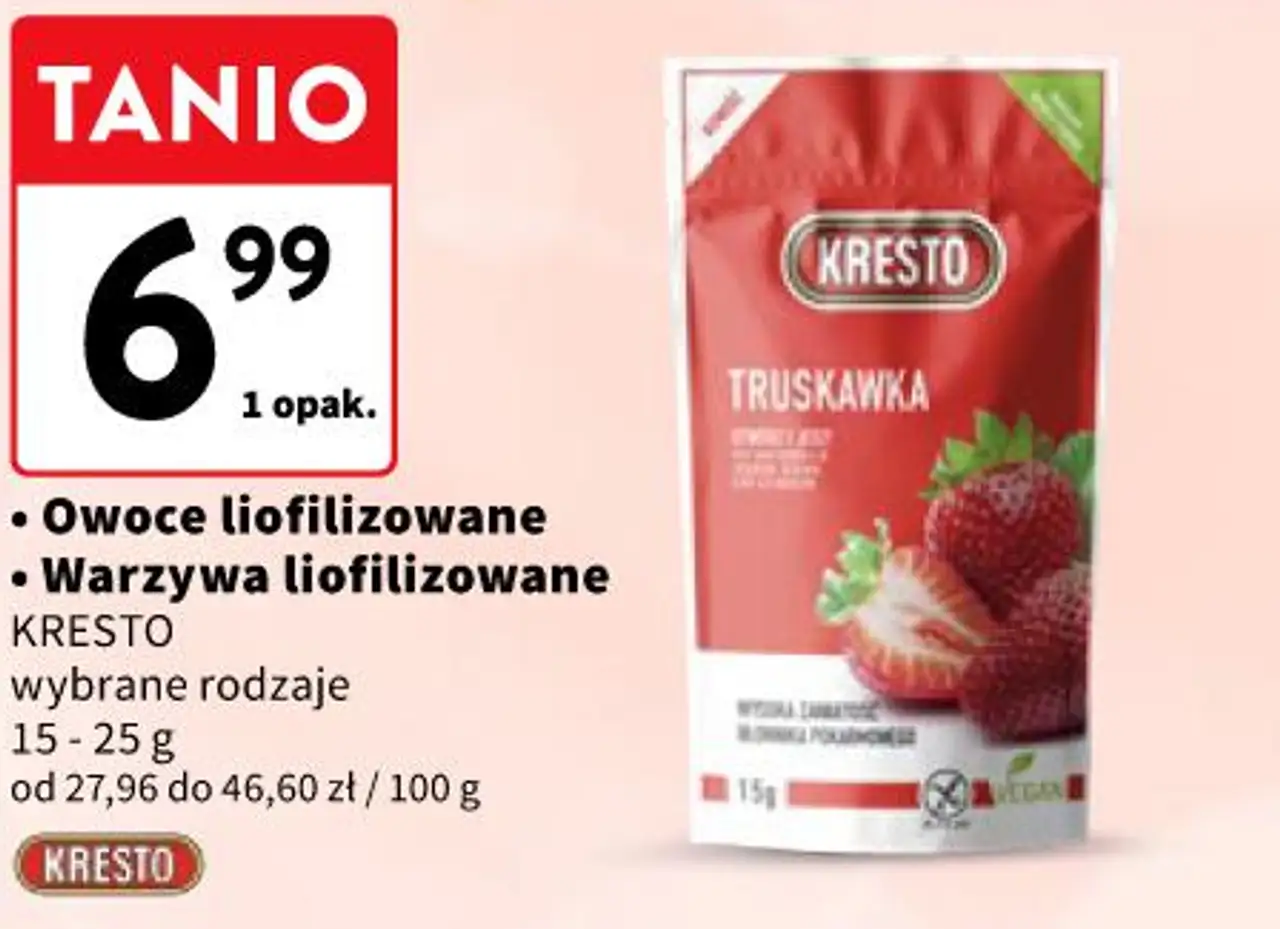 Owoce liofilizowane, Warzywa liofilizowane KRESTO