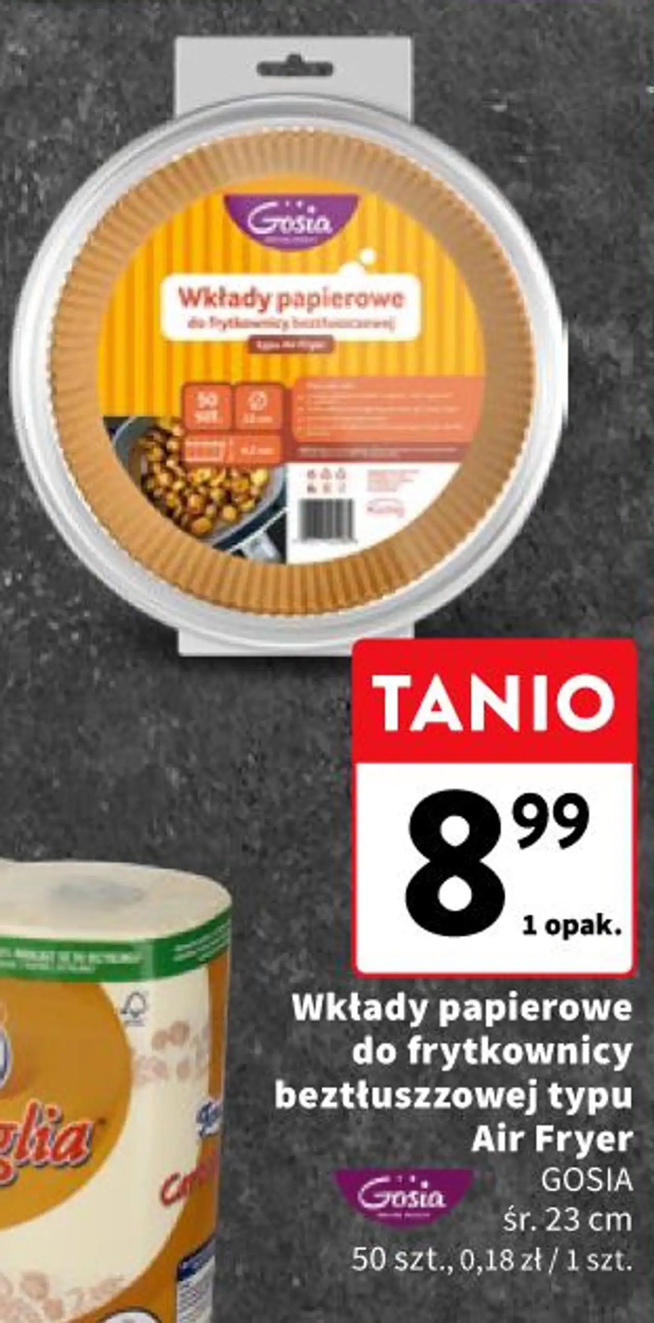 Gosia Wkłady papierowe do frytkownicy beztłuszczowej typu Air Fryer śr. 23 cm