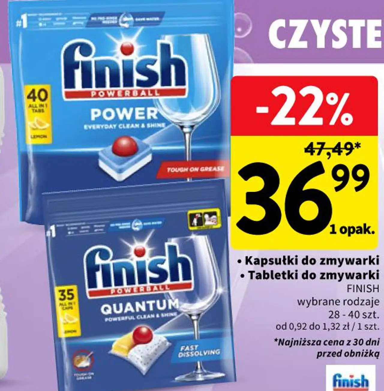 Kapsułki do zmywarki / Tabletki do zmywarki Finish