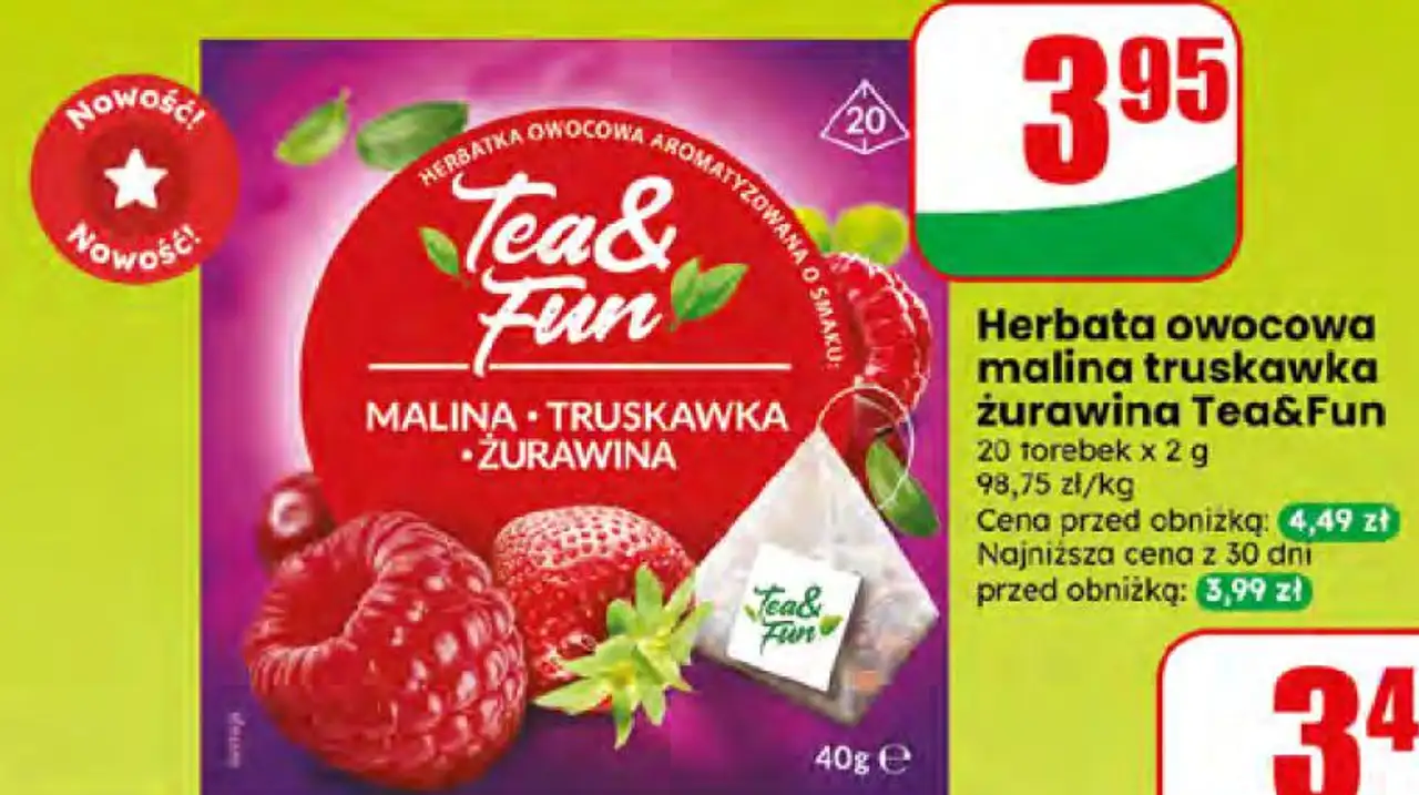 Herbata owocowa malina truskawka żurawina Tea&Fun