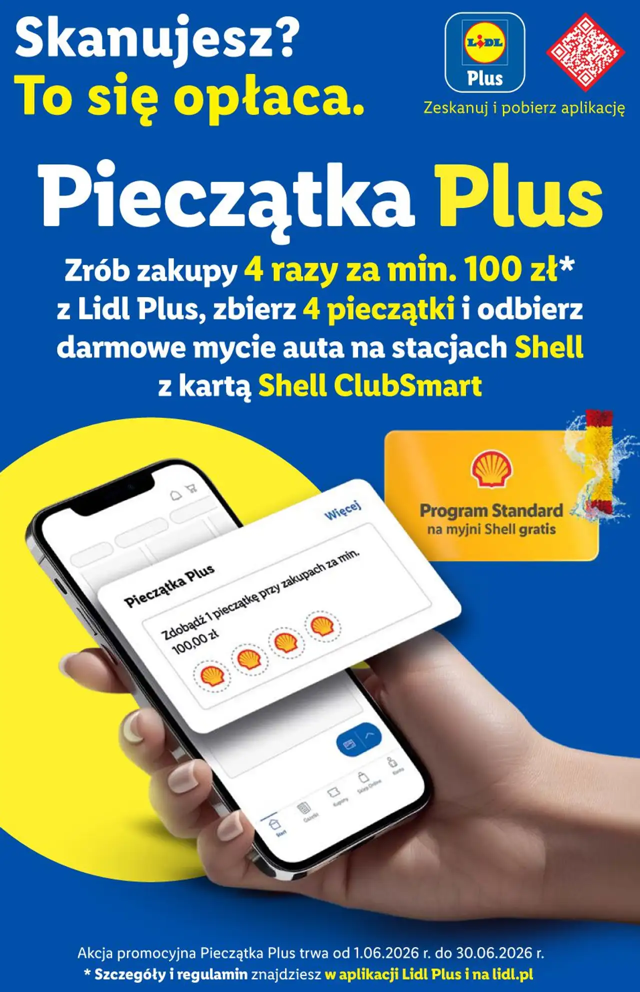 Pieczątka Plus darmowe mycie auta na stacjach Shell z kartą Shell ClubSmart