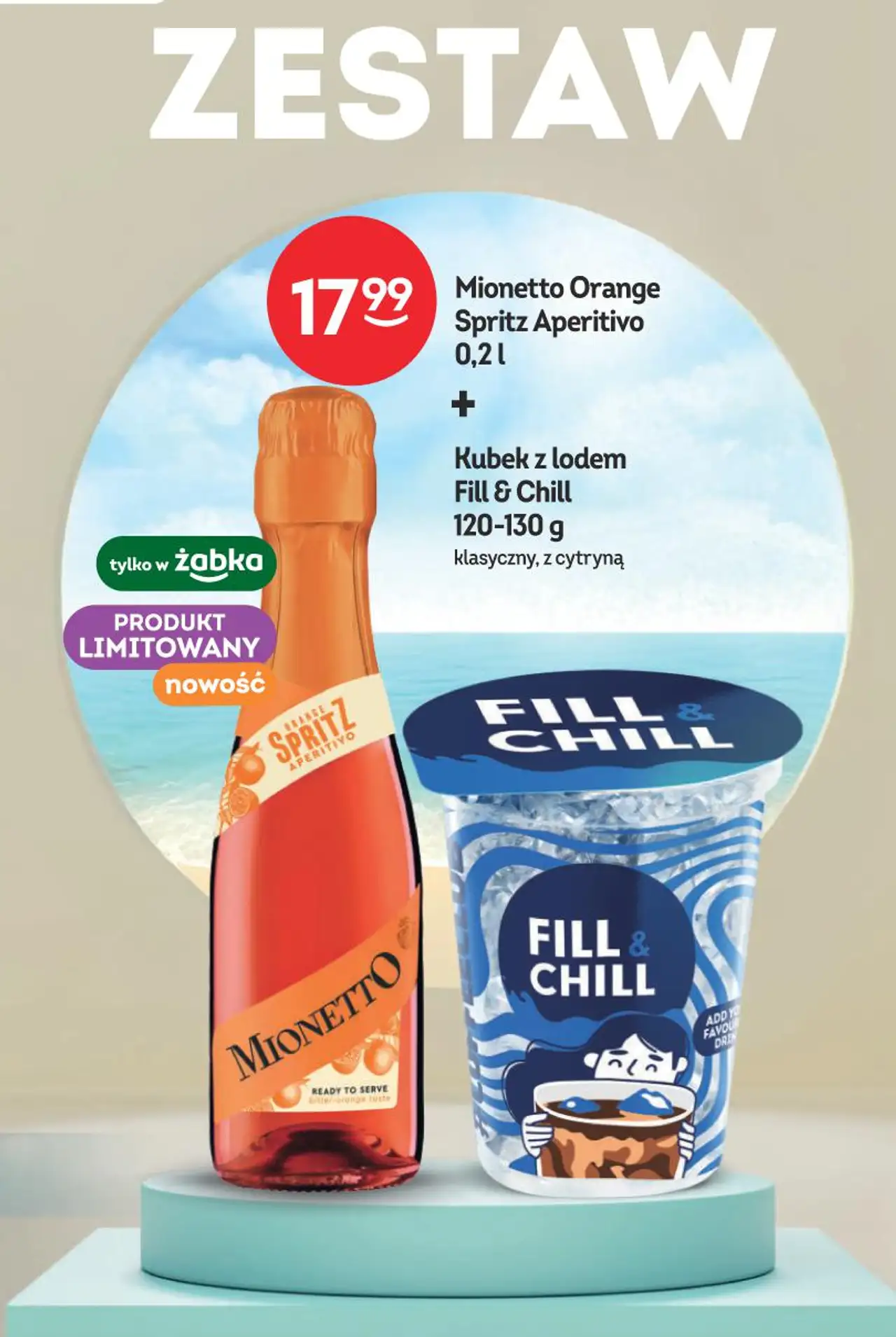 Mionetto Orange Spritz Aperitivo 0,2 l + Kubek z lodem Fill & Chill 120-130 g