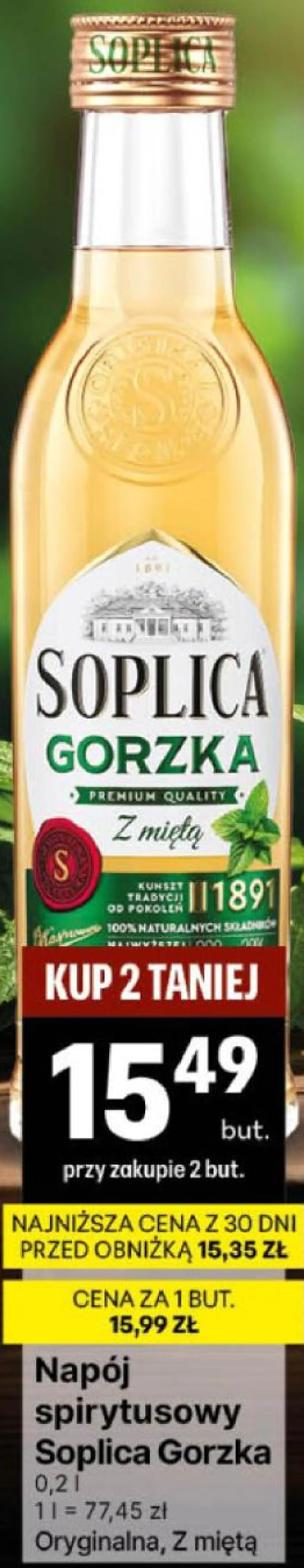 Napój spirytusowy Soplica Gorzka Oryginalna, Z miętą