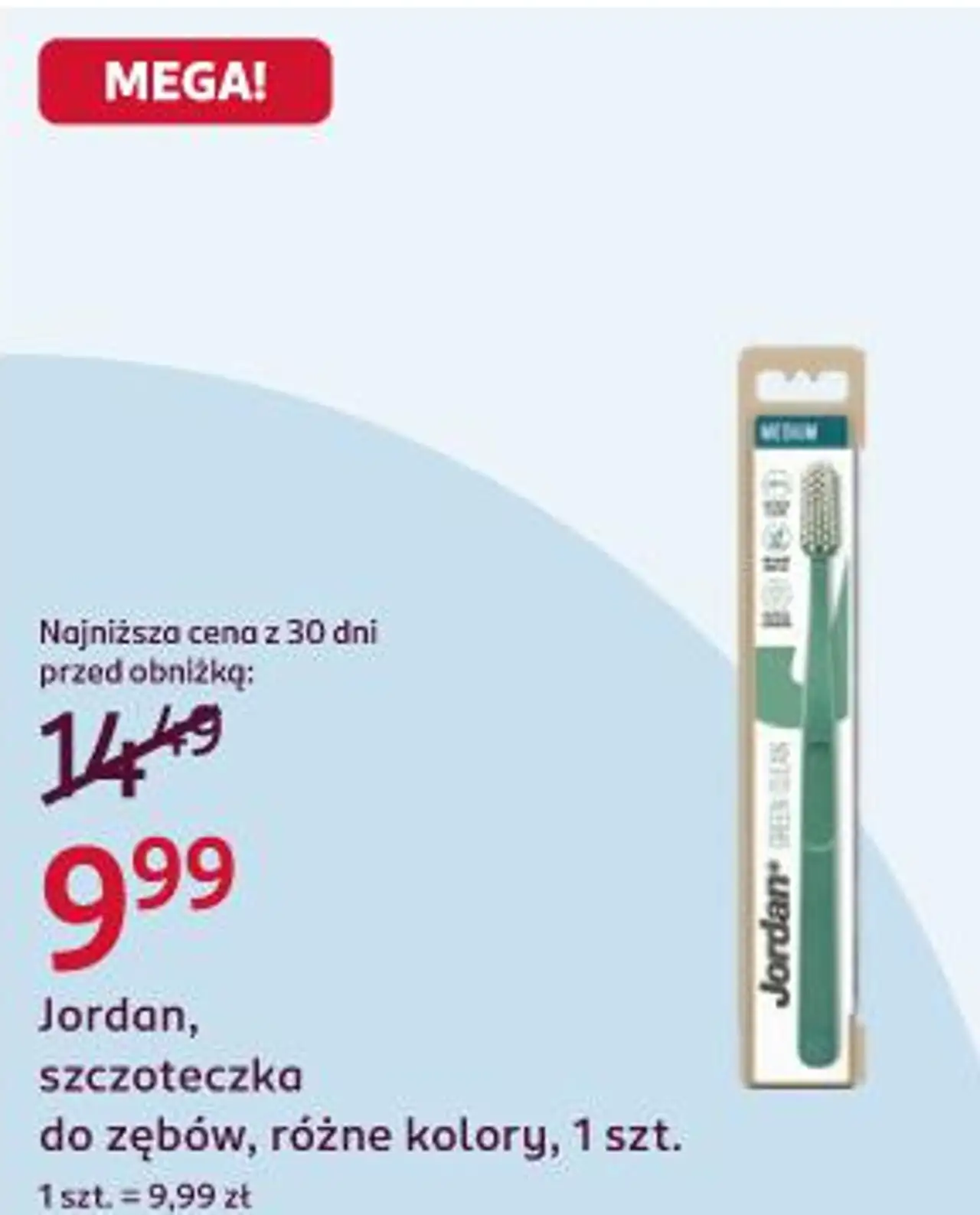 Jordan, szczoteczka do zębów, różne kolory, 1 szt.
