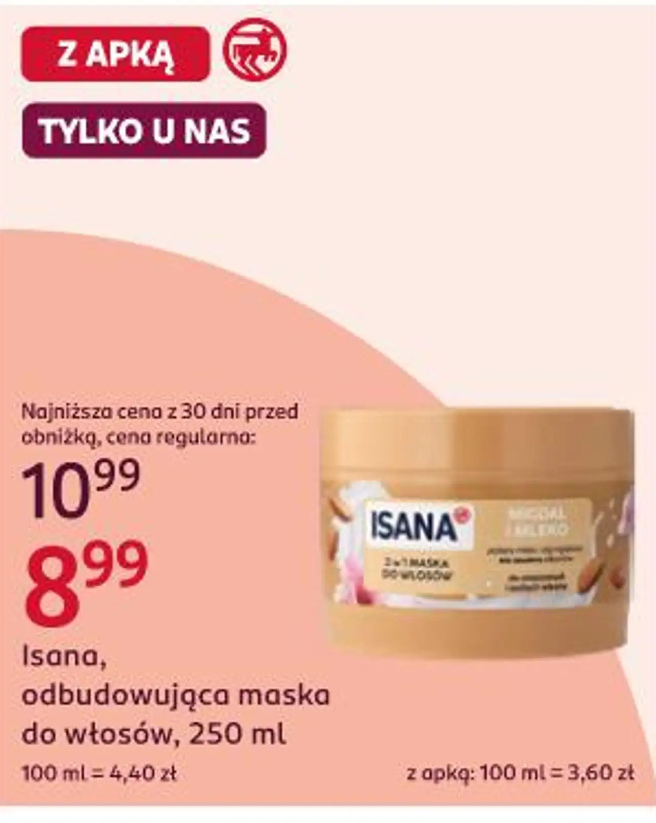 Isana, odbudowująca maska do włosów, 250 ml