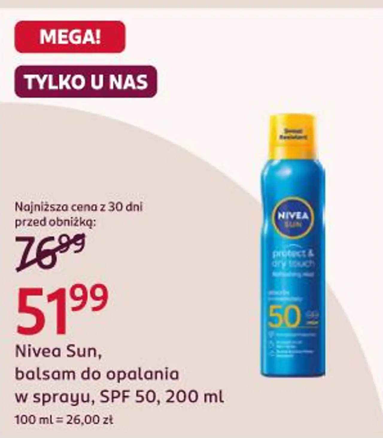 Nivea Sun, balsam do opalania w sprayu, SPF 50, 200 ml