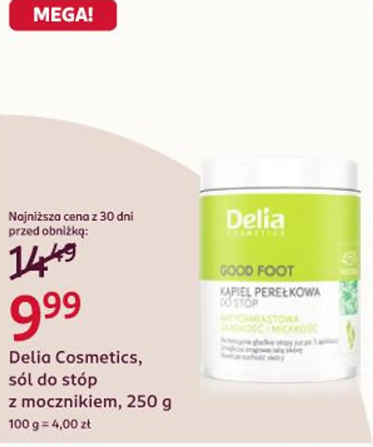 Delia Cosmetics, sól do stóp z mocznikiem, 250 g