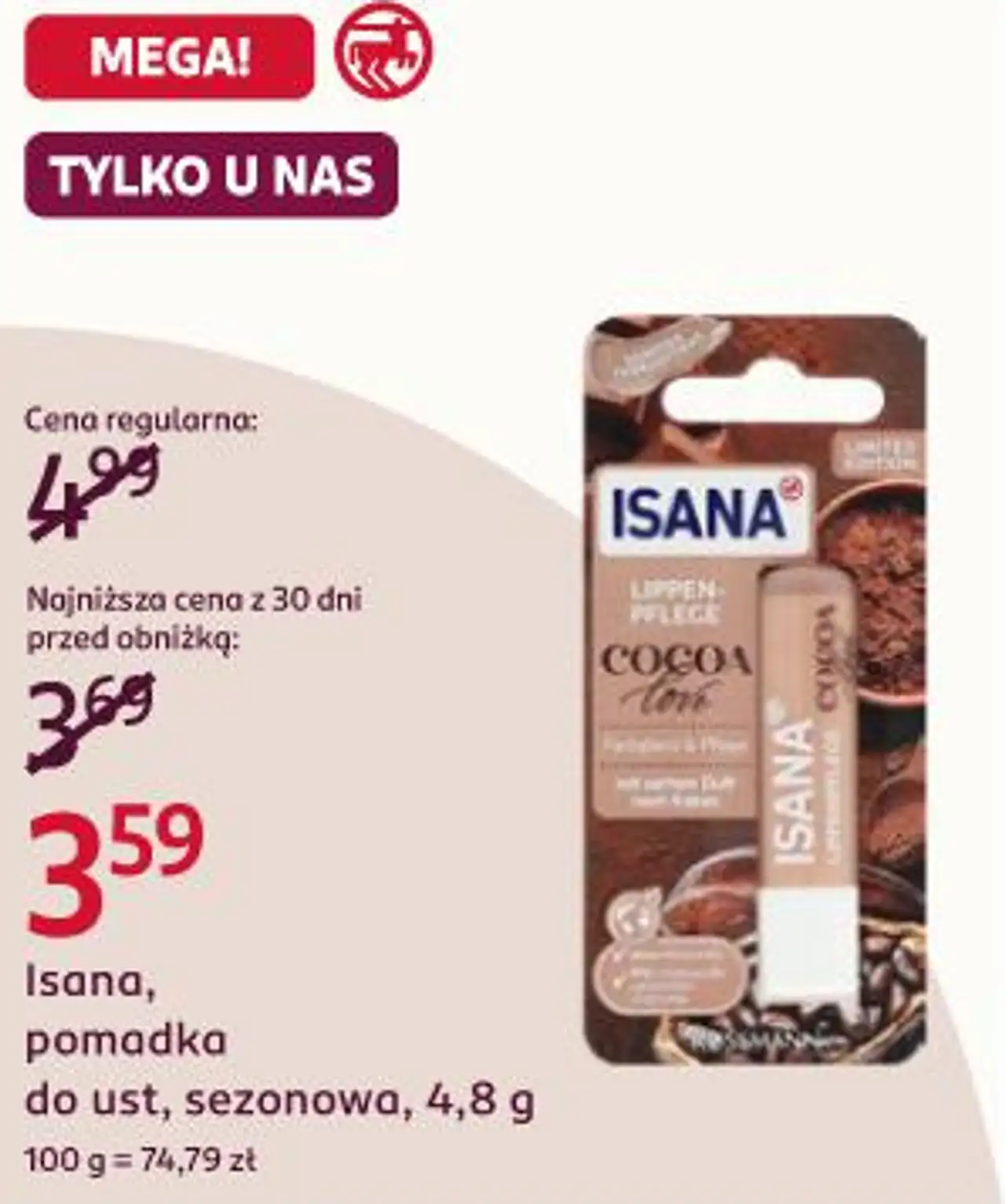 Isana, pomadka do ust, sezonowa, 4,8 g