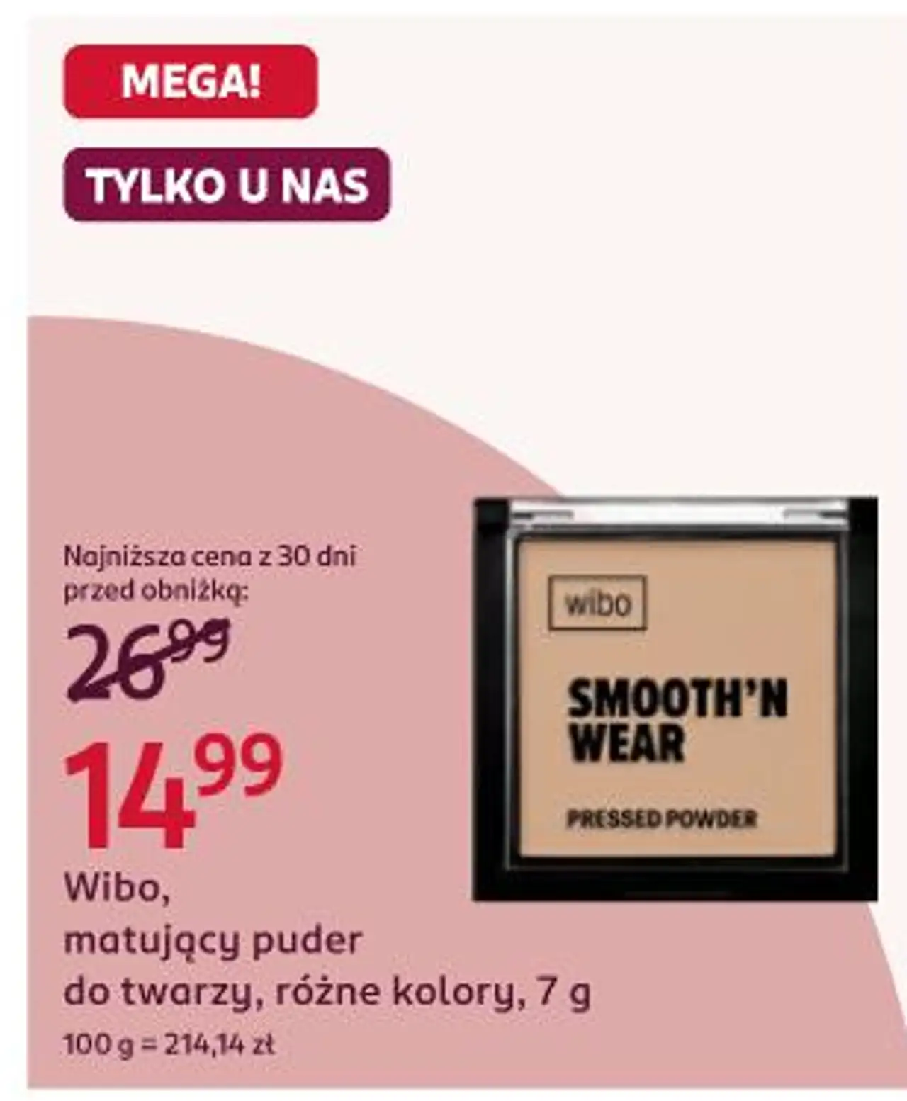 Wibo, matujący puder do twarzy, różne kolory, 7 g