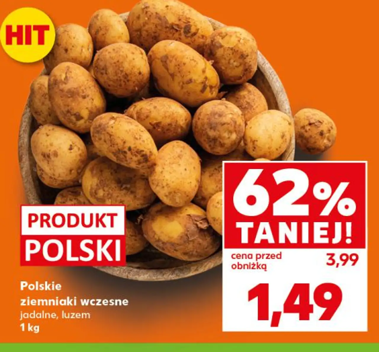 Polskie ziemniaki wczesne jadalne, luzem 1 kg