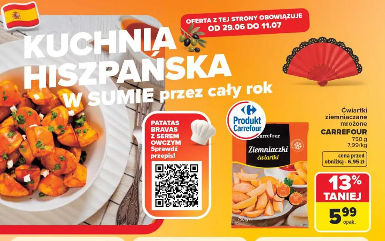 Ćwiartki ziemniaczane mrożone CARREFOUR