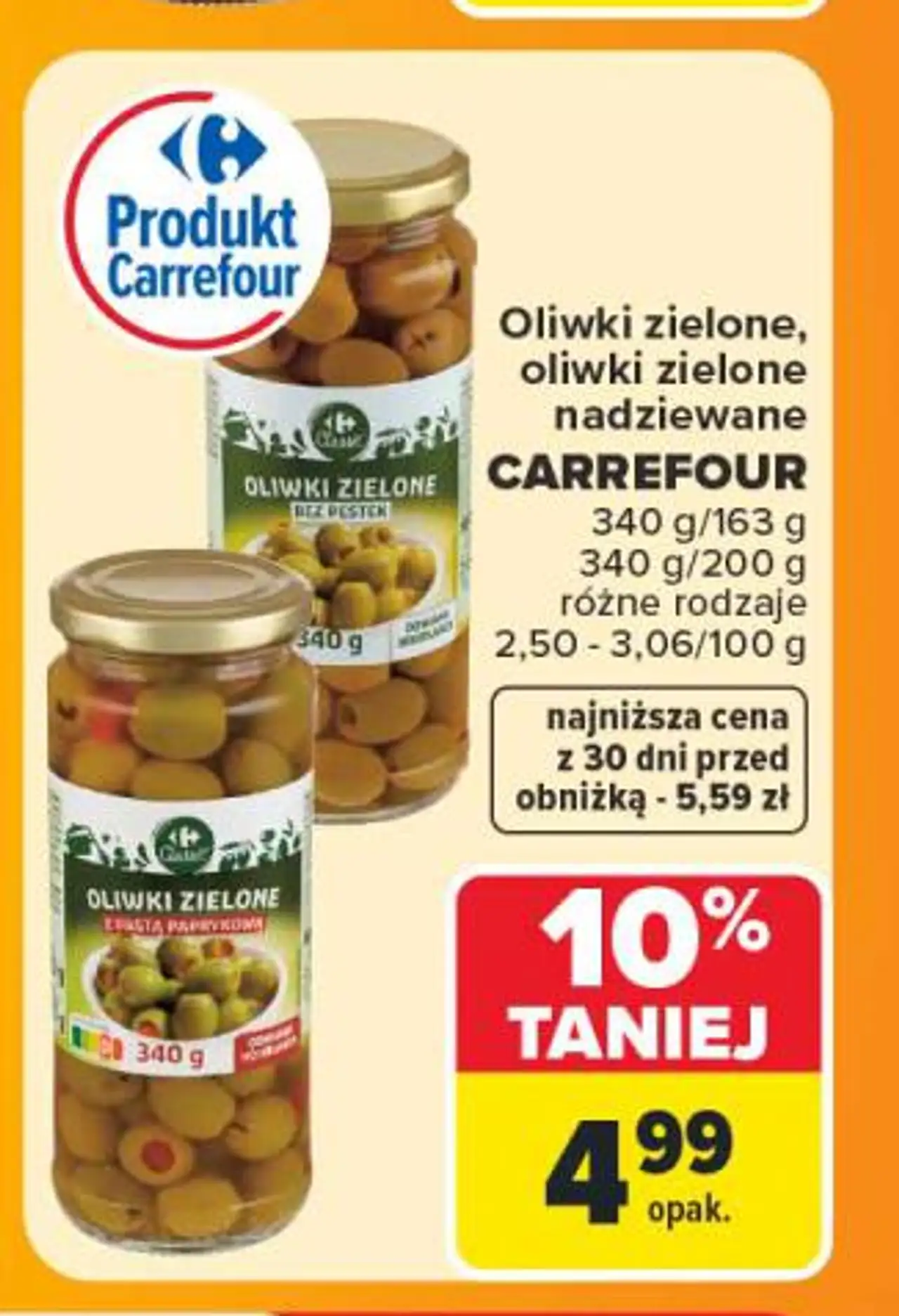 Oliwki zielone, oliwki zielone nadziewane CARREFOUR