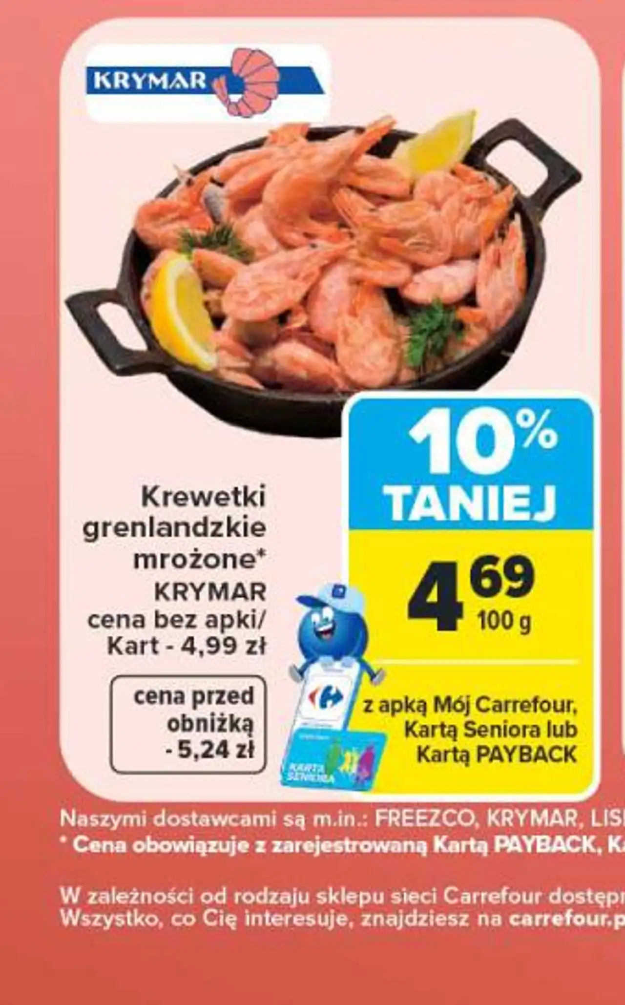 Krewetki grenlandzkie mrożone Krymar