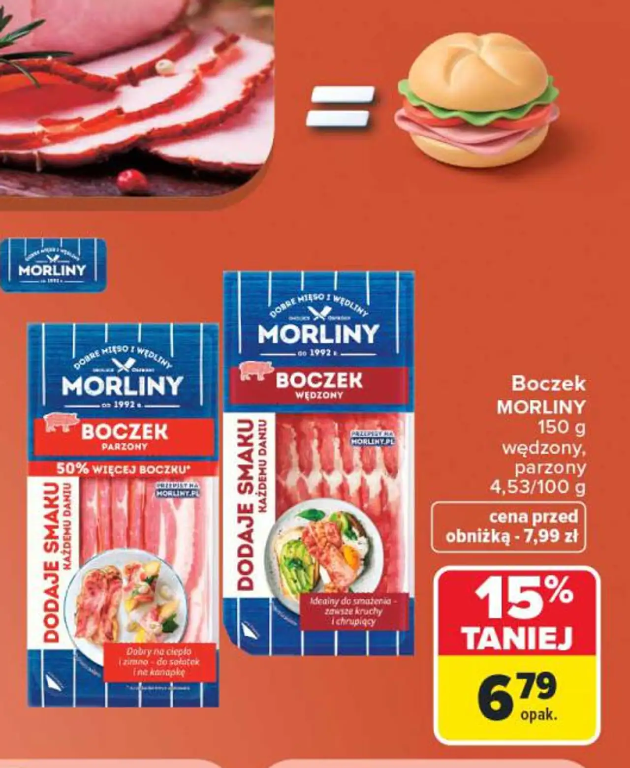 Boczek Morliny wędzony, parzony