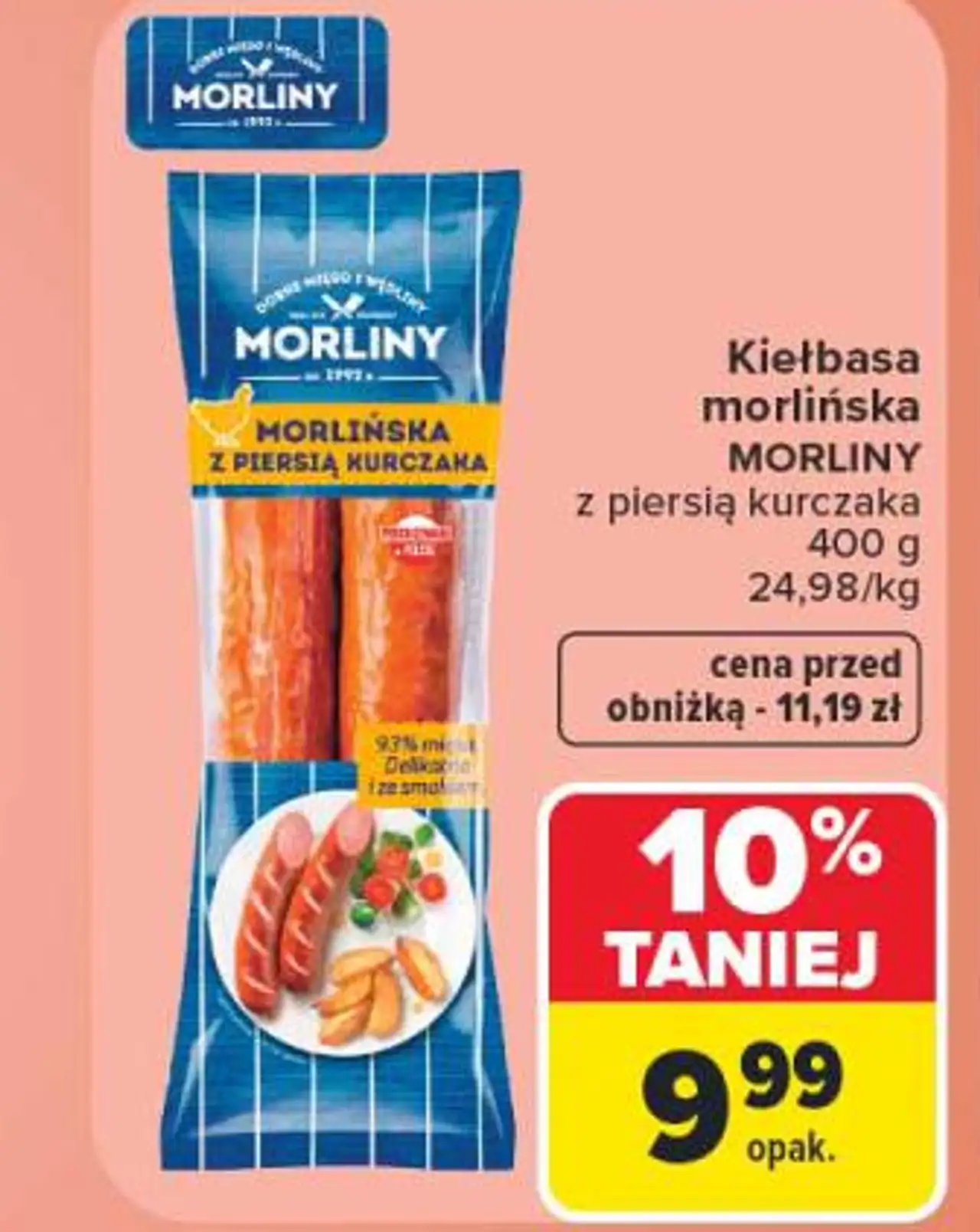Kiełbasa morlińska Morliny z piersią kurczaka