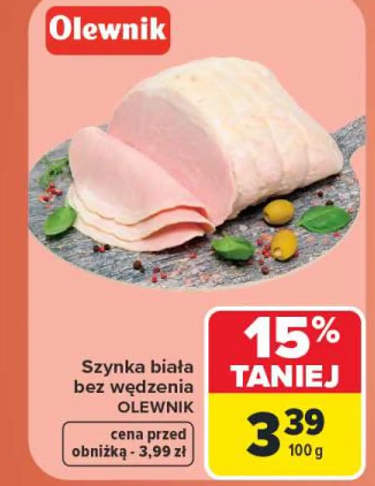 Szynka biała bez wędzenia